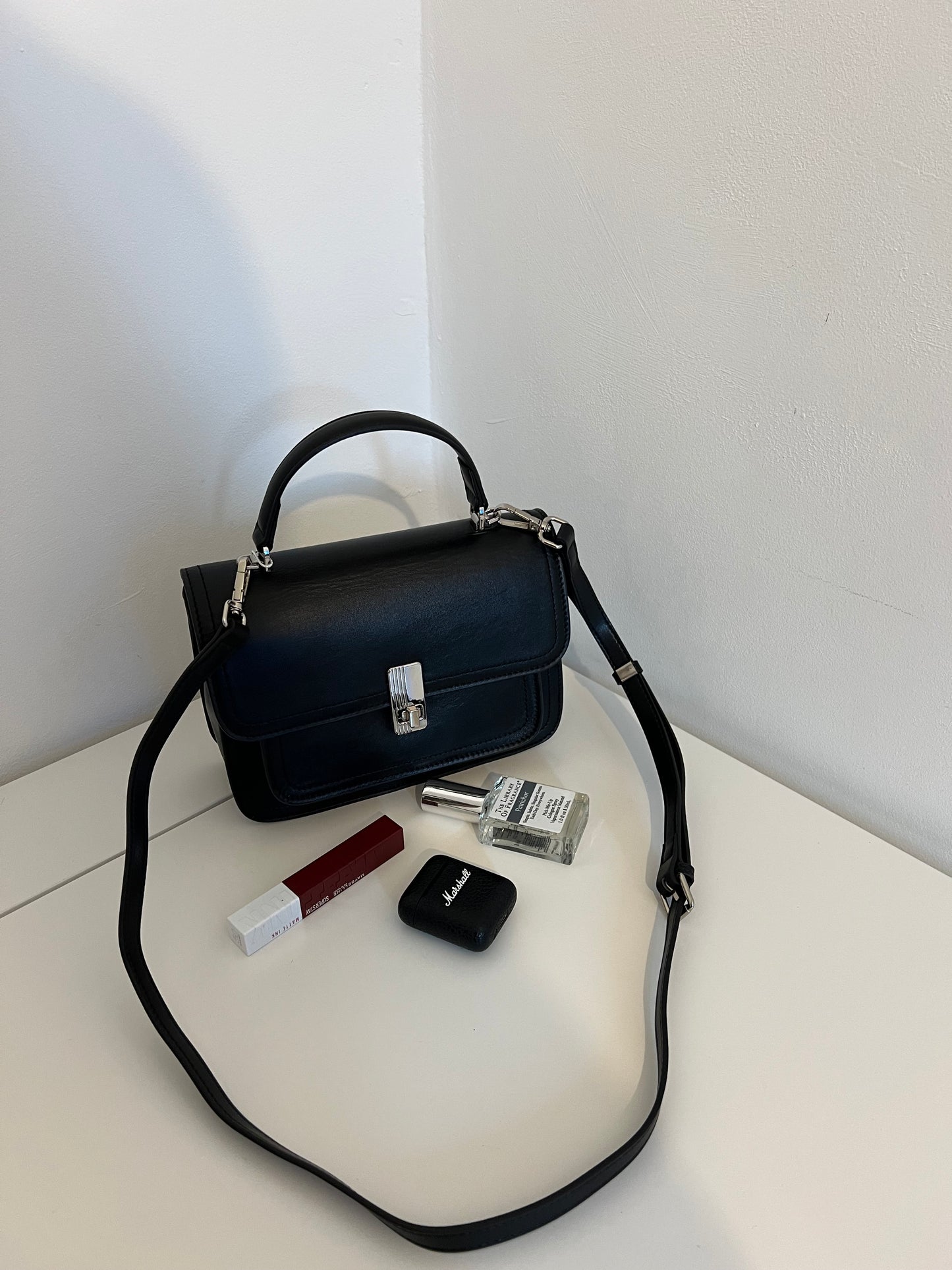 ARIA — Genuine Leather Black Bag