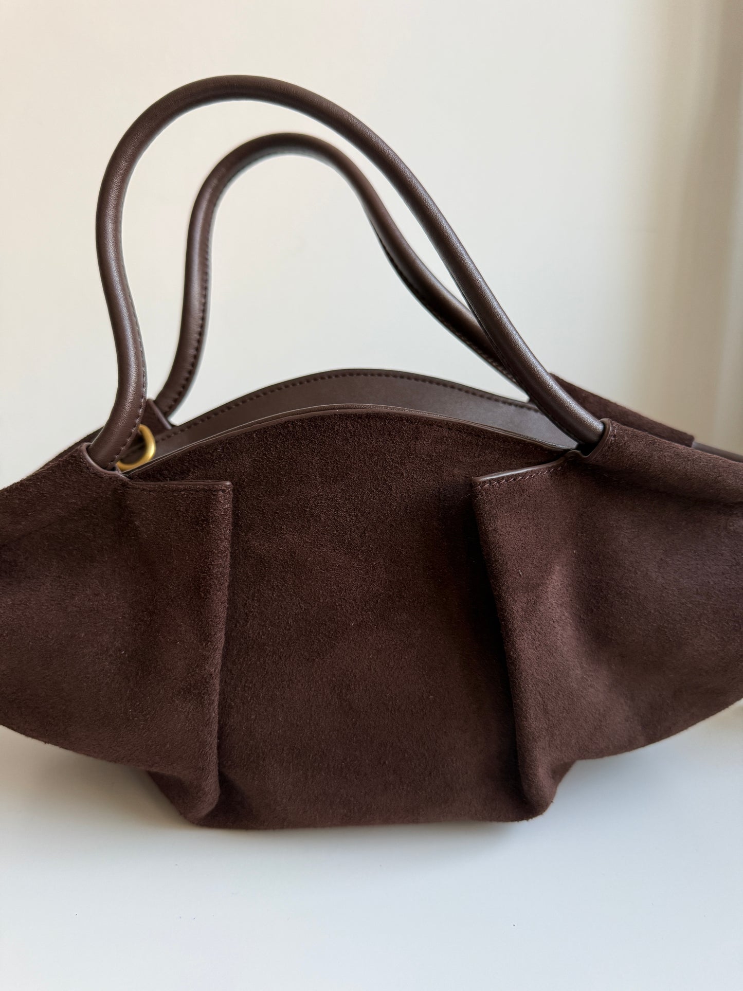 Michelle Suede Crossbody Bag – Chocolate Brown | Natural Suede & Leather