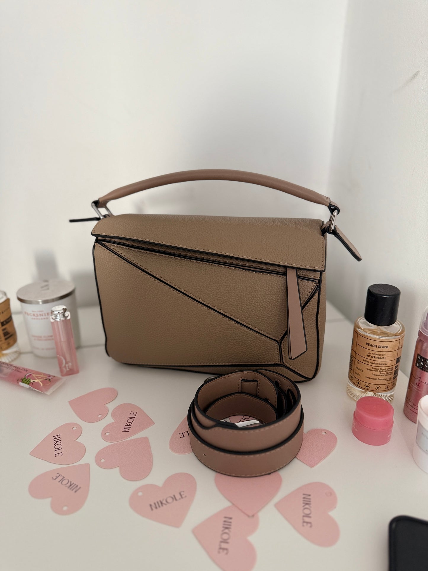 NIKOLÉ “PUZZLE” — Powder Pink Eco-Leather Bag