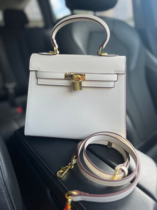 Mira Ivory – Natural Leather Top Handle Bag