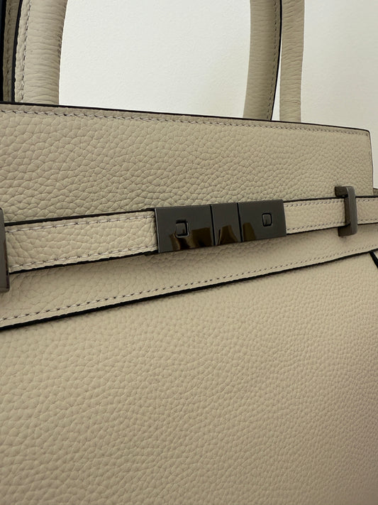 NIKOLÈ Leather Top Handle Bag – Ivory