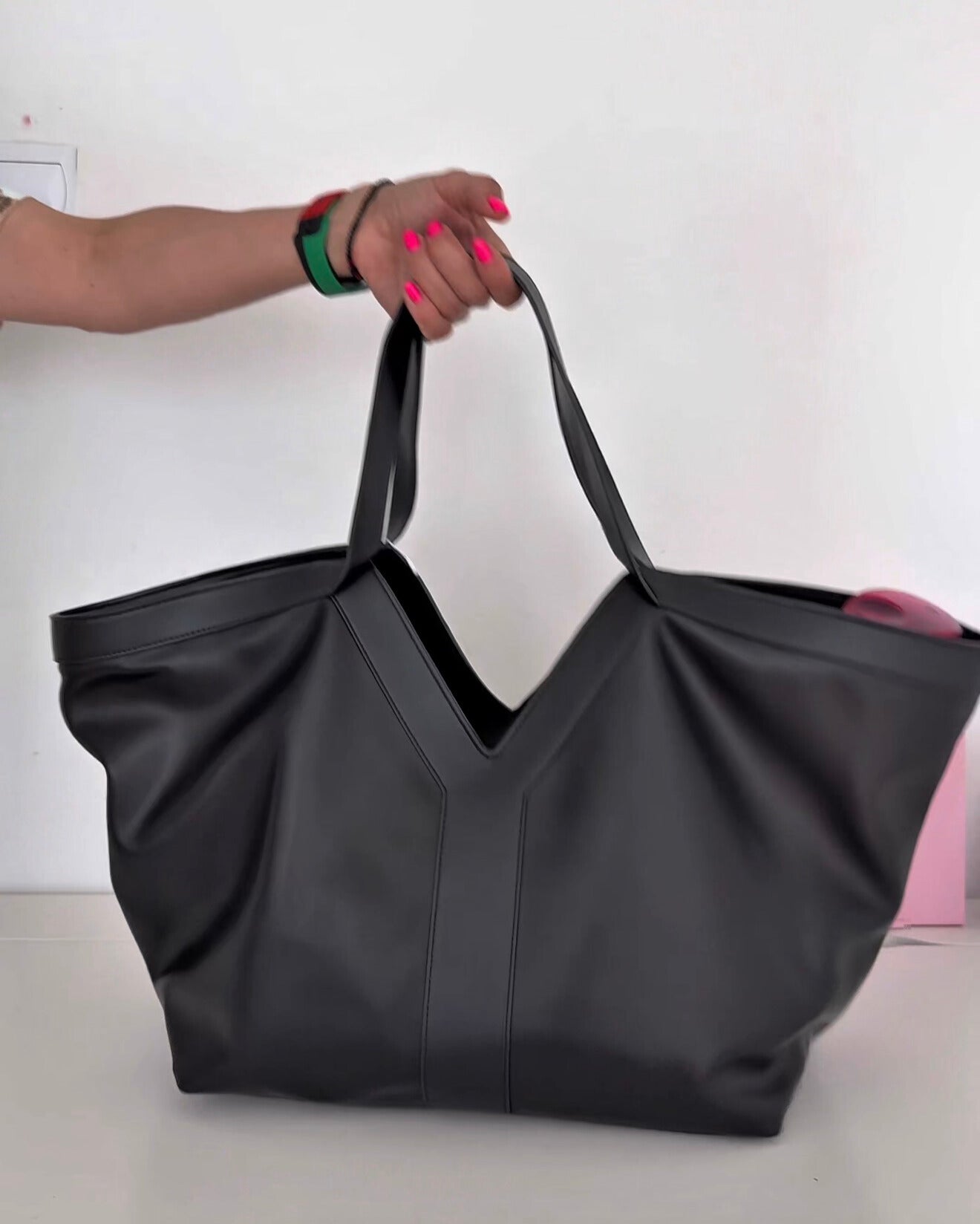 NIKOLÈ V-Luxe Tote – Large Genuine Leather Bag for 15” Laptop, Work & Everyday