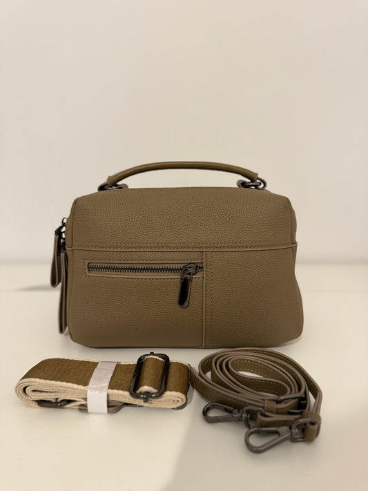 VERA – Natural Leather Crossbody Bag – Taupe
