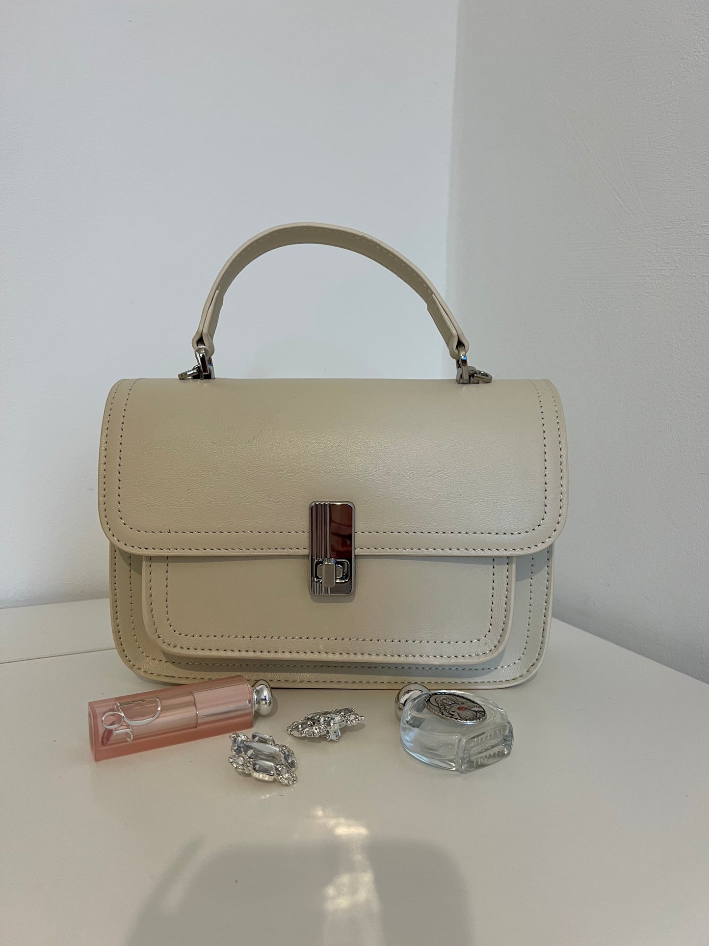 ARIA — Genuine Leather Ivory Bag
