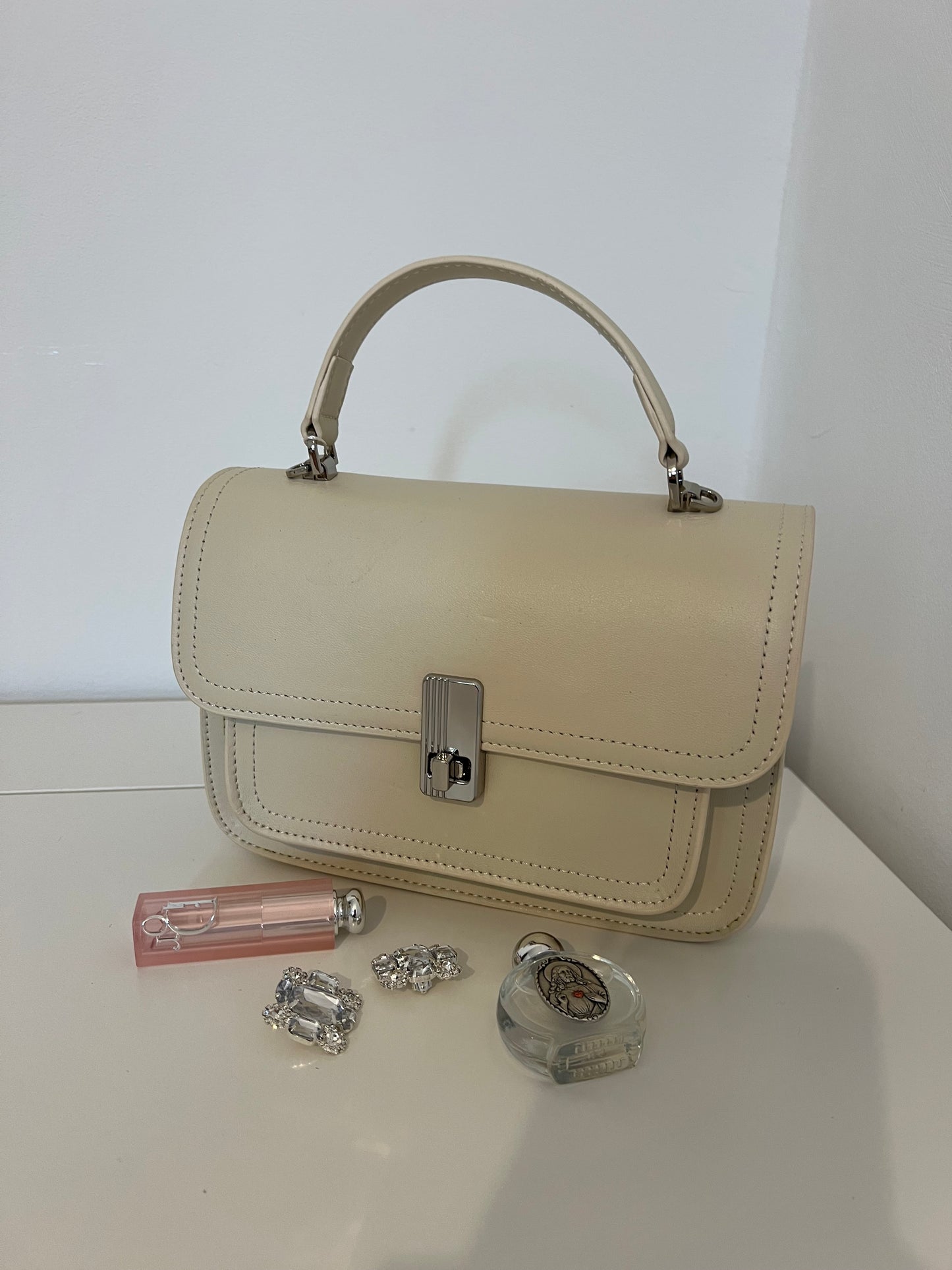 ARIA — Genuine Leather Ivory Bag