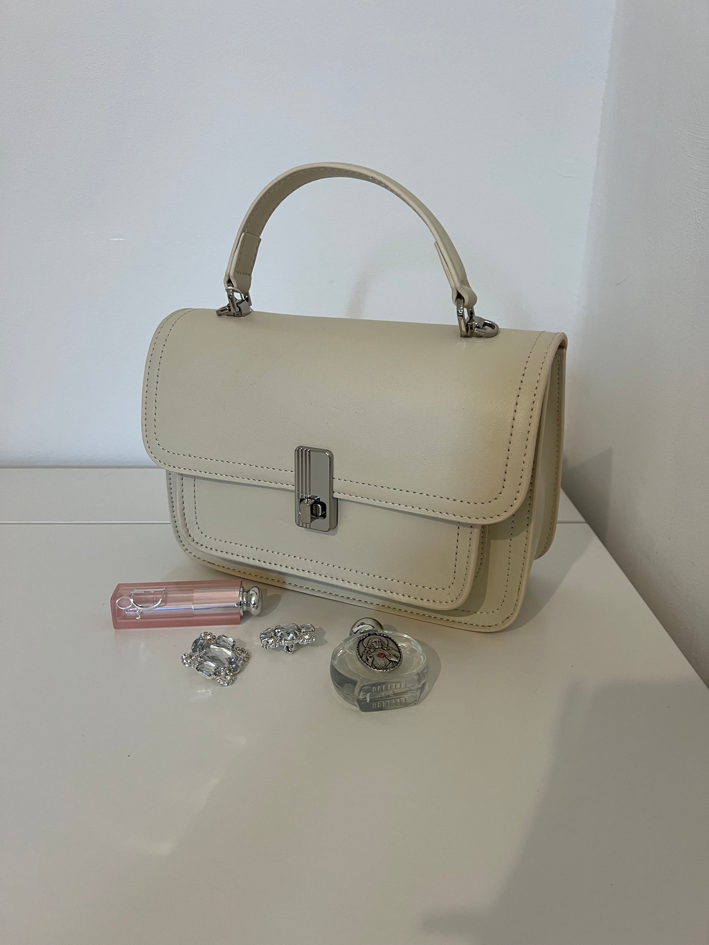 ARIA — Genuine Leather Ivory Bag