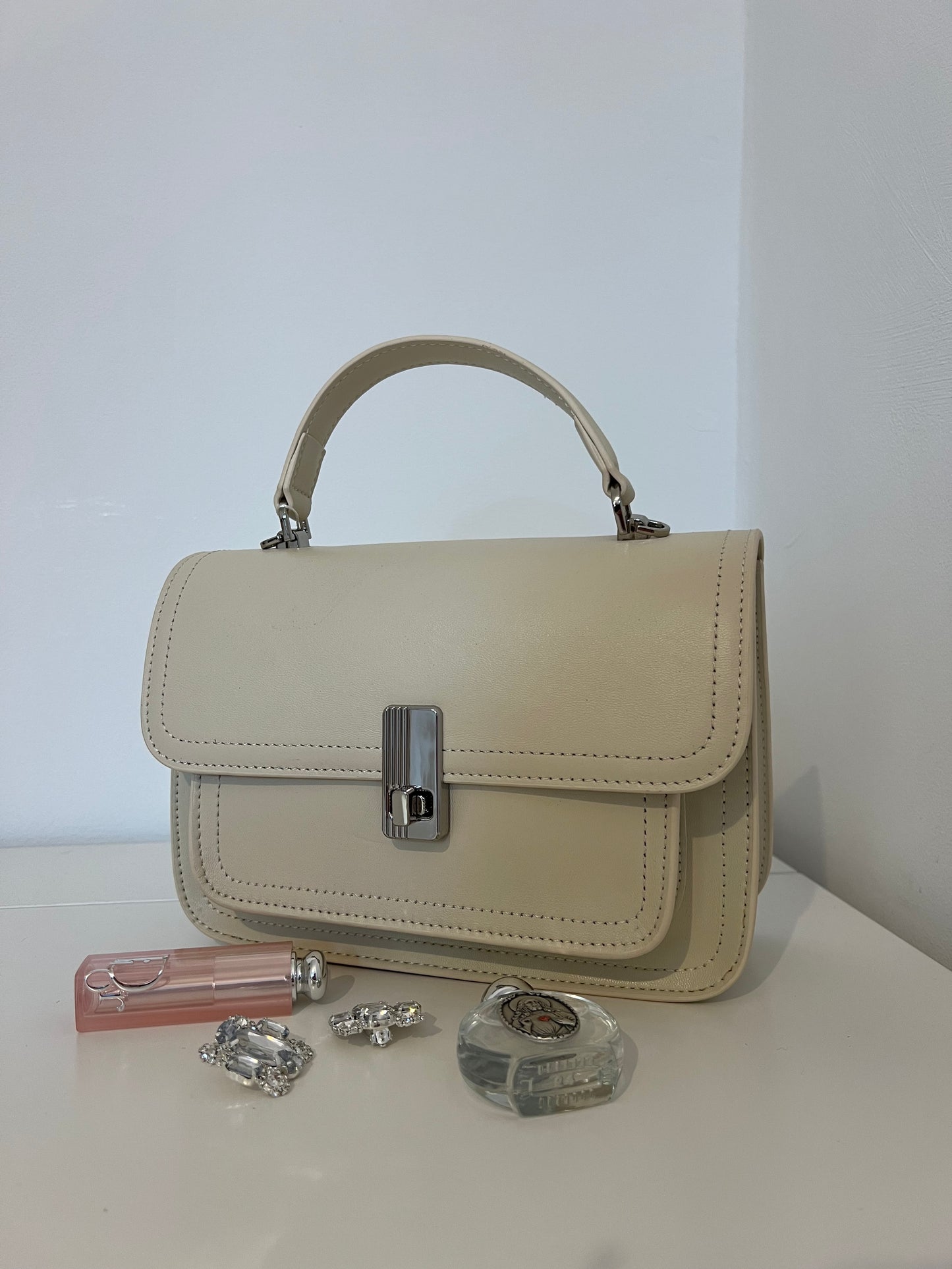 ARIA — Genuine Leather Ivory Bag