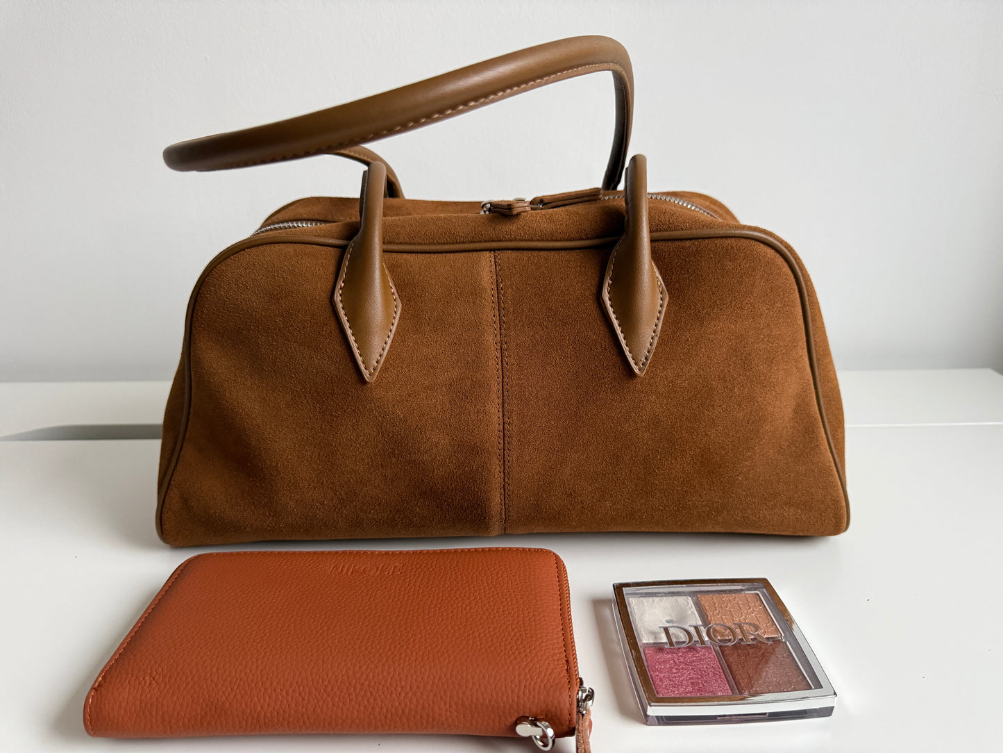 Nina - Caramel Suede Leather Bag – 100% Natural Leather