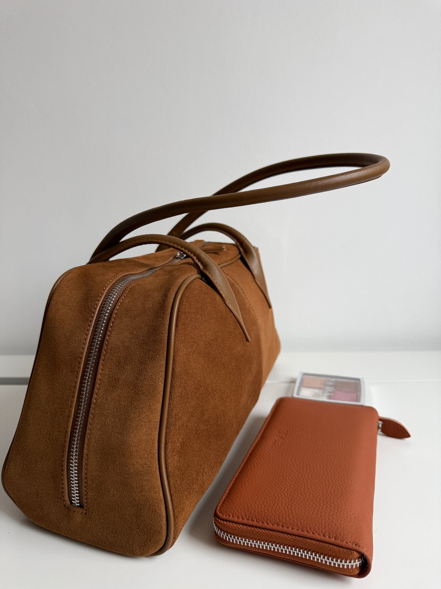 Nina - Caramel Suede Leather Bag – 100% Natural Leather