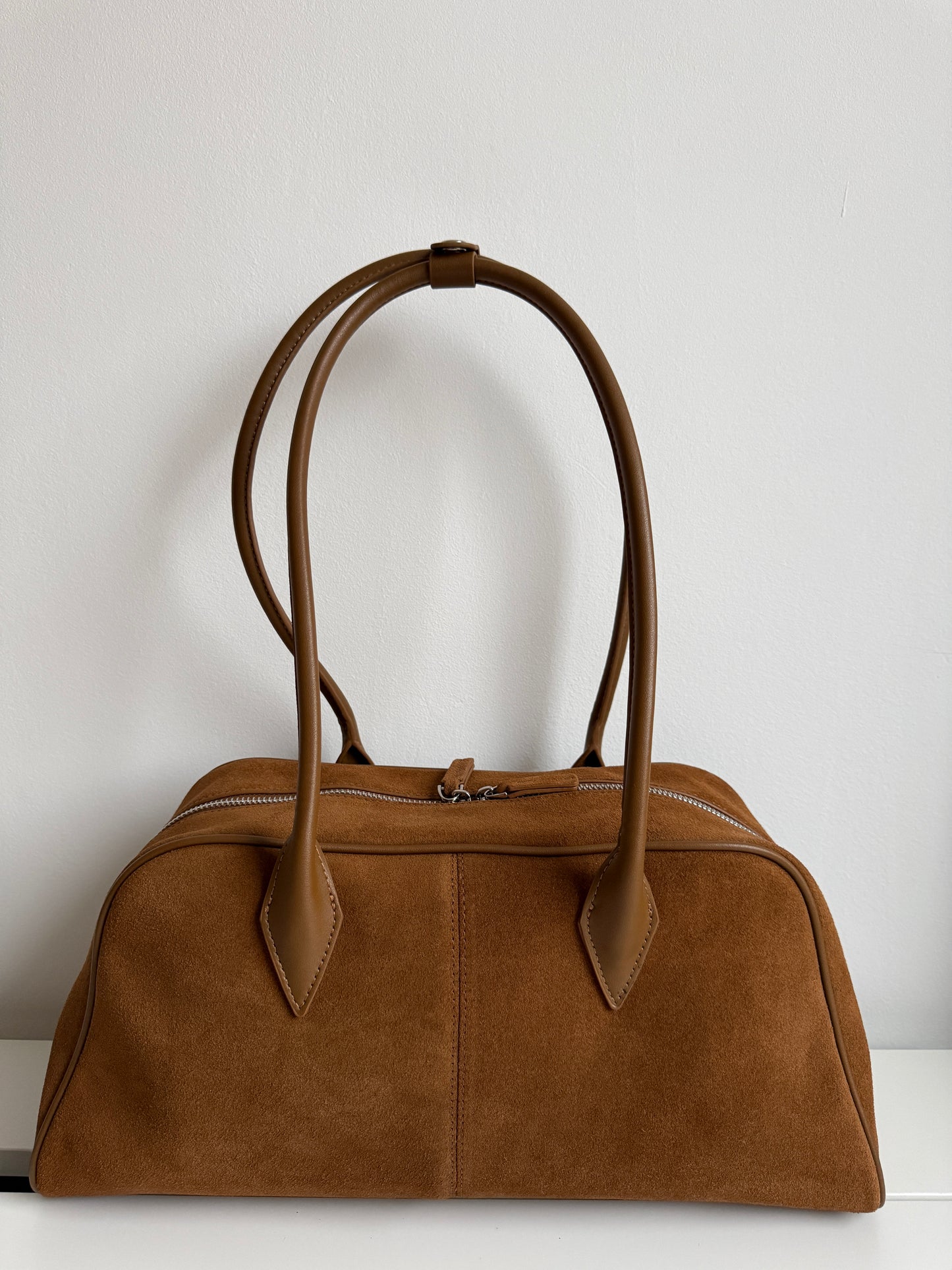 Nina - Caramel Suede Leather Bag – 100% Natural Leather