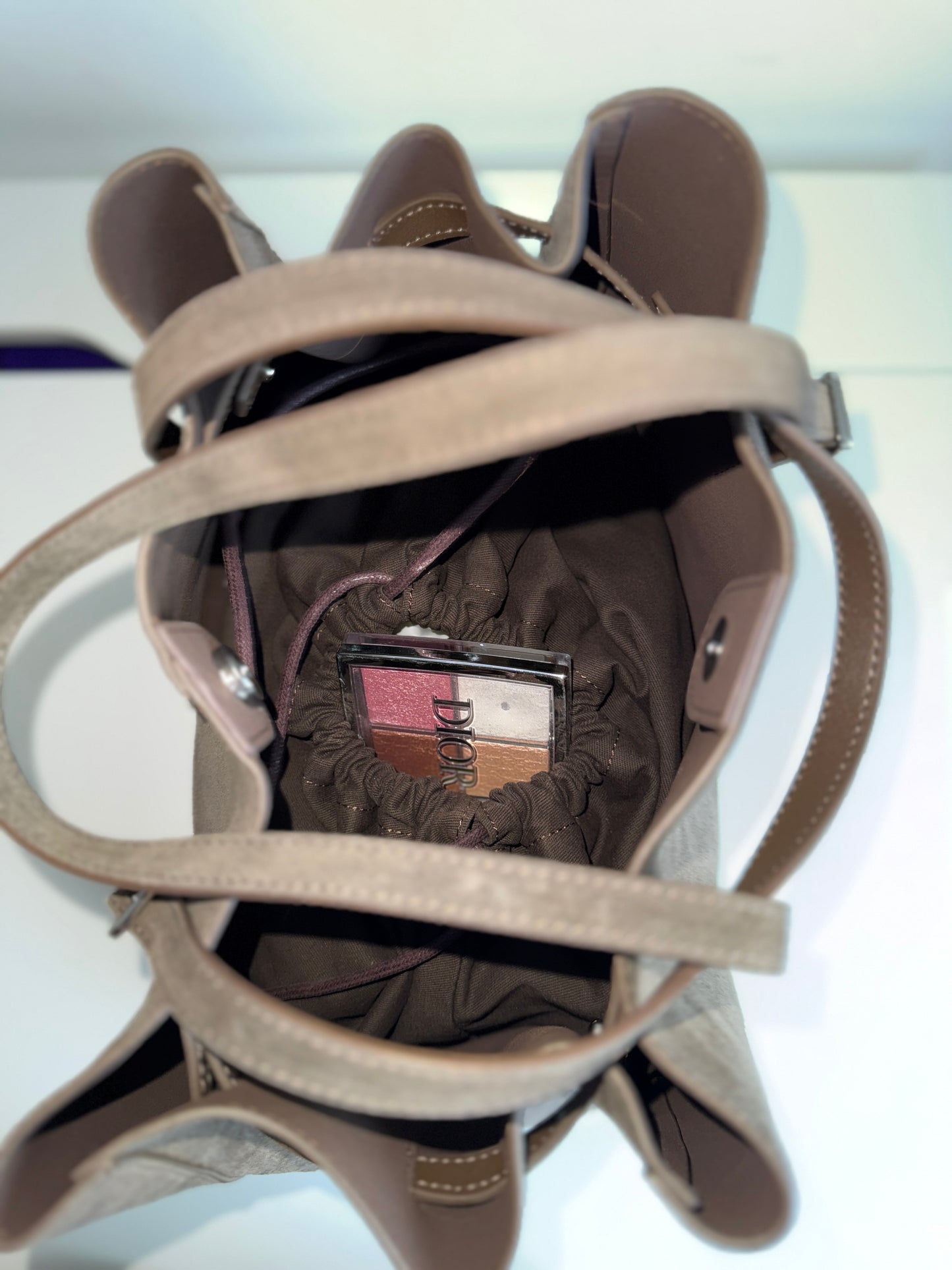 LOLA — Taupe - Suede Leather Bag