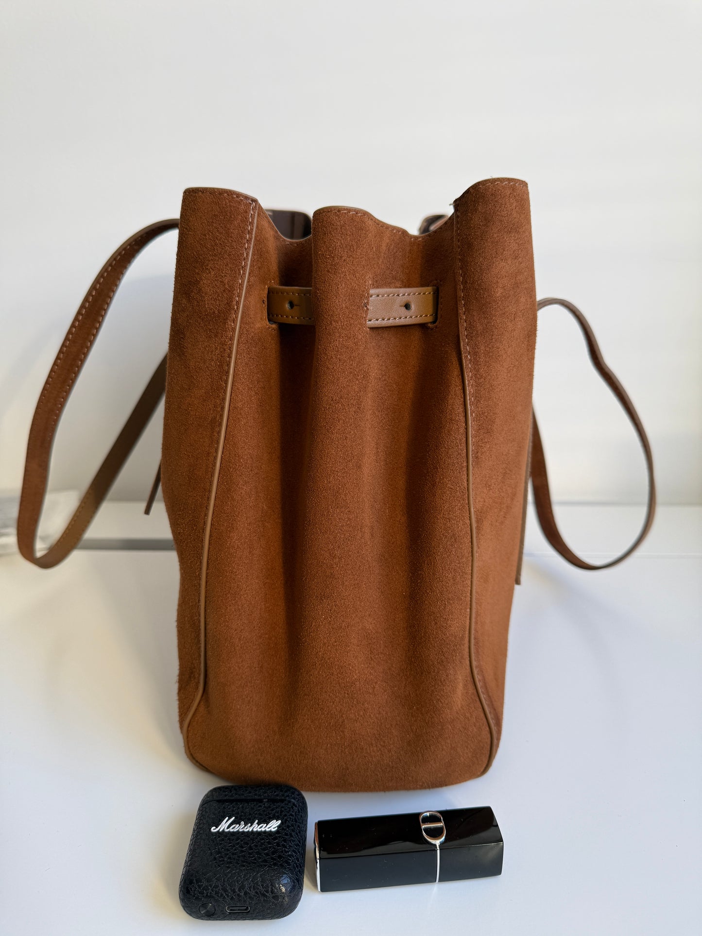 LOLA — Caramel -Suede Leather Bag