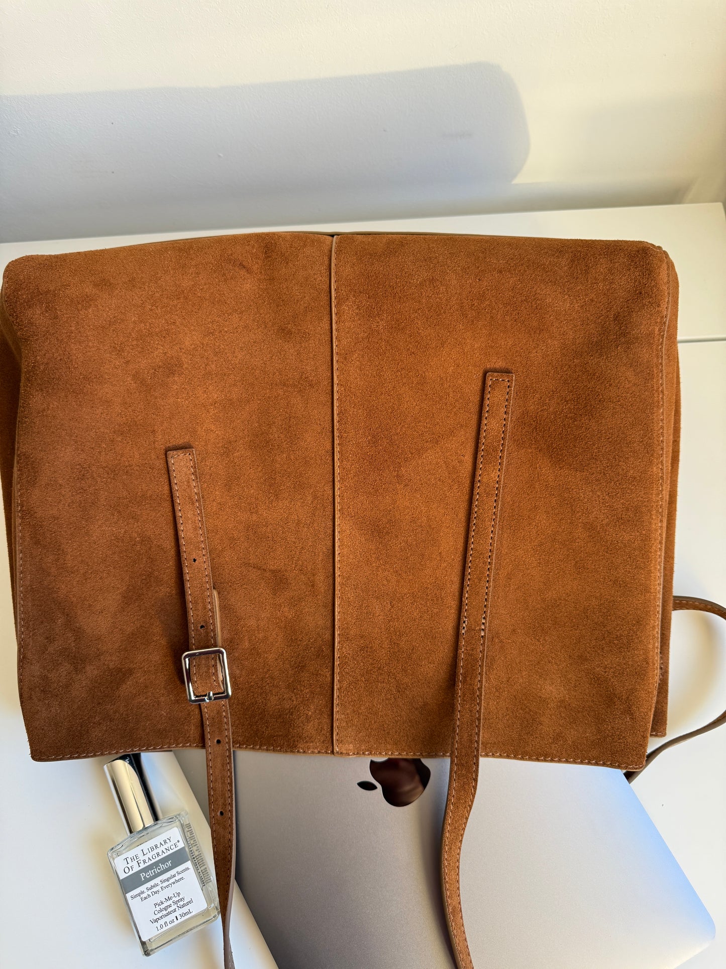LOLA — Caramel -Suede Leather Bag