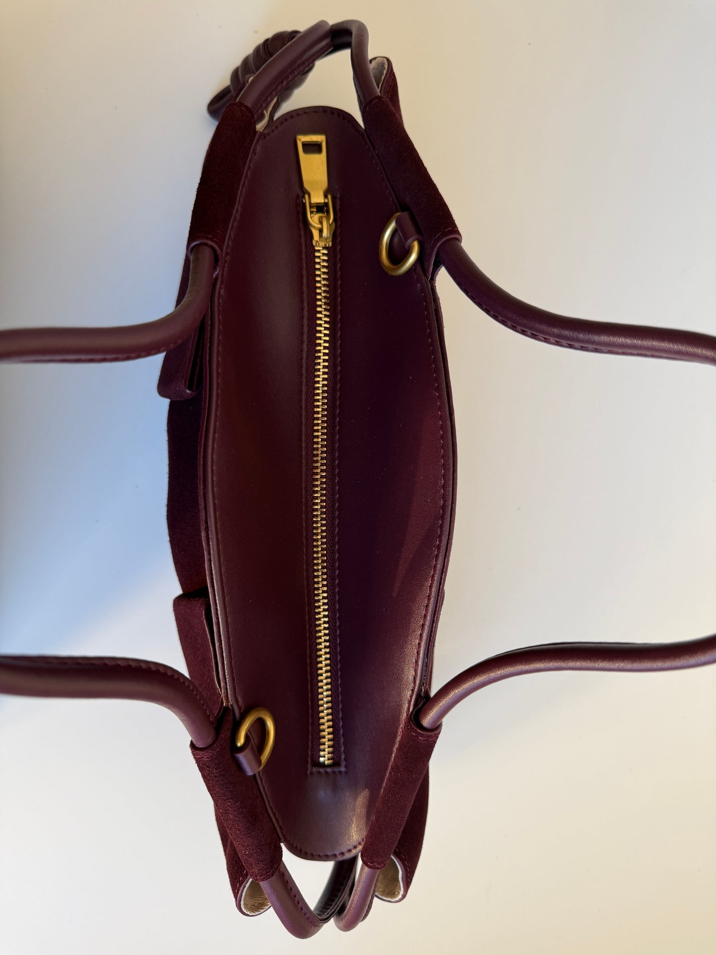 Michelle Suede Crossbody Bag – Burgundy | Natural Suede & Leather