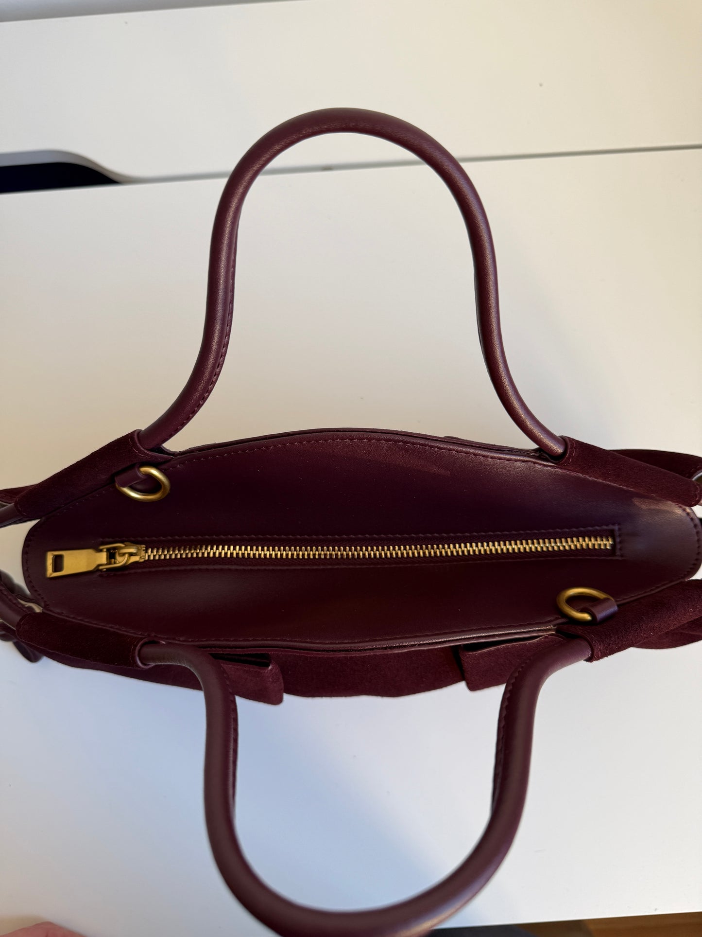 Michelle Suede Crossbody Bag – Burgundy | Natural Suede & Leather