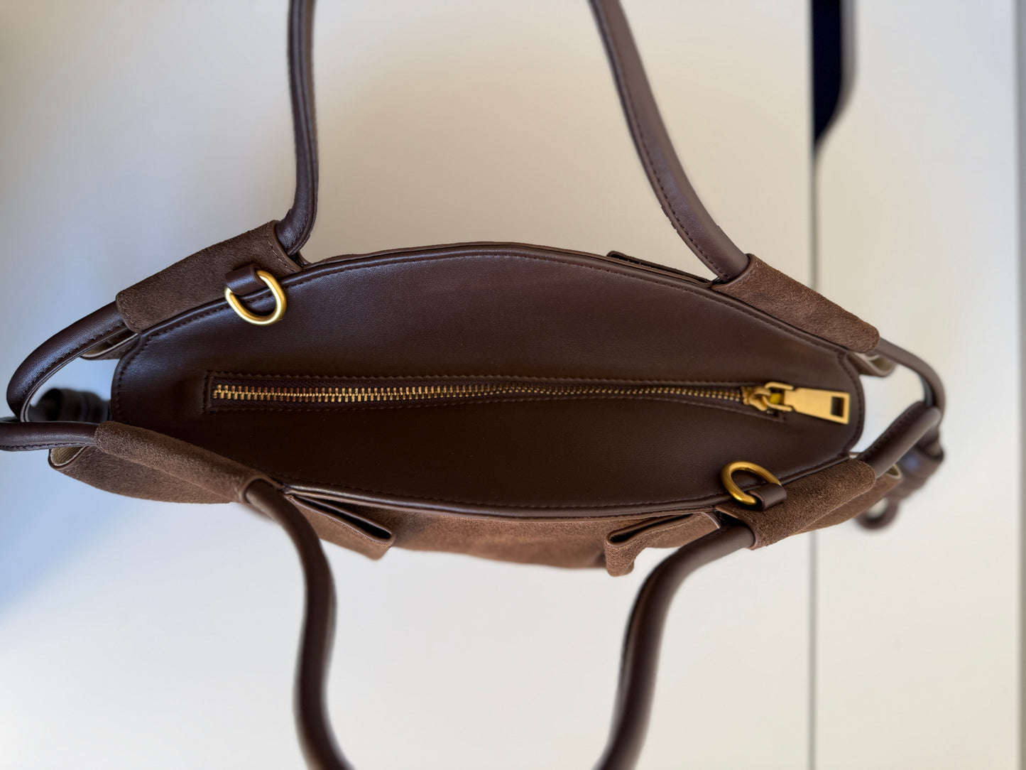 Michelle Suede Crossbody Bag – Taupe Brown | Natural Suede & Leather