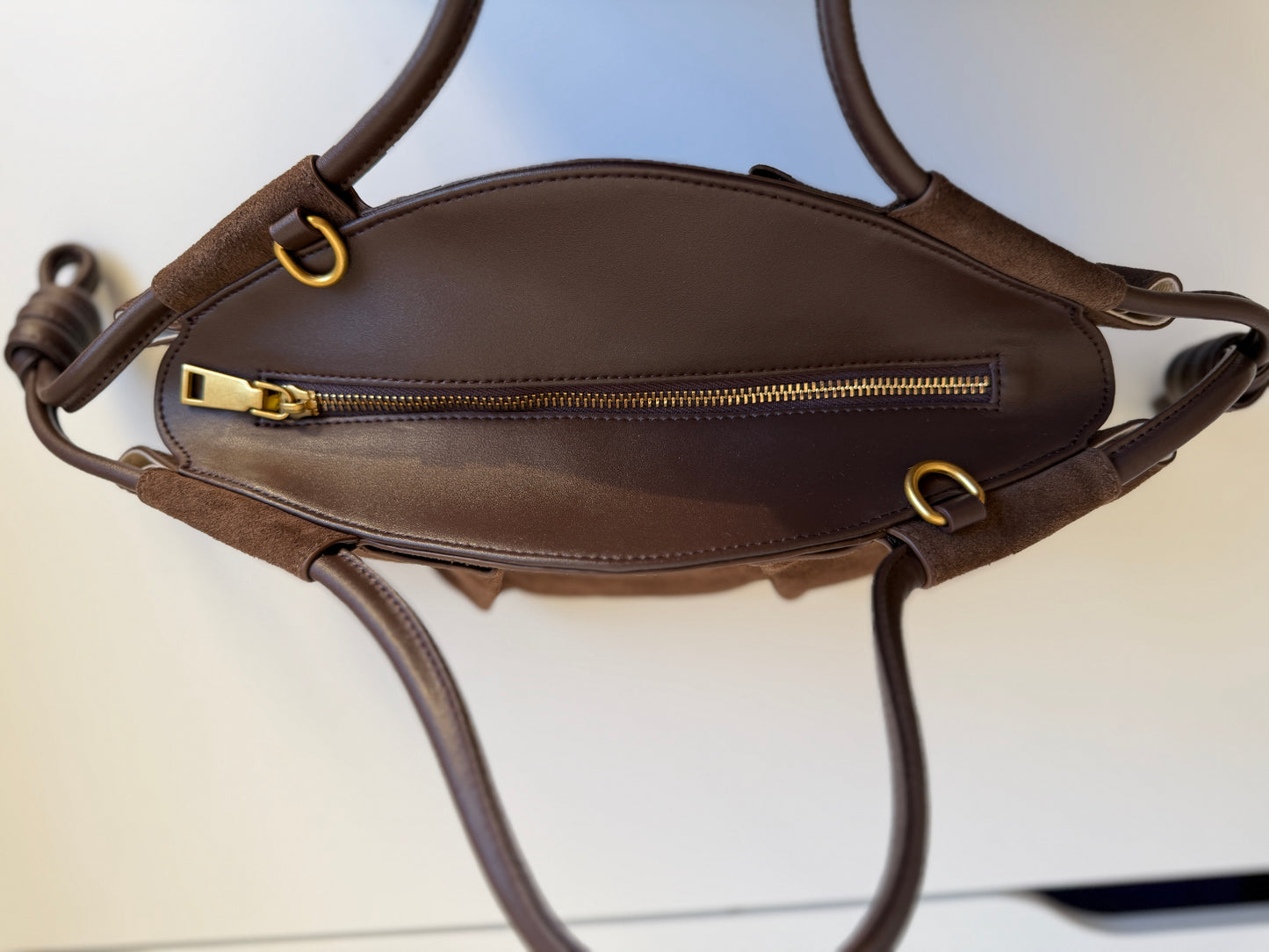 Michelle Suede Crossbody Bag – Taupe Brown | Natural Suede & Leather