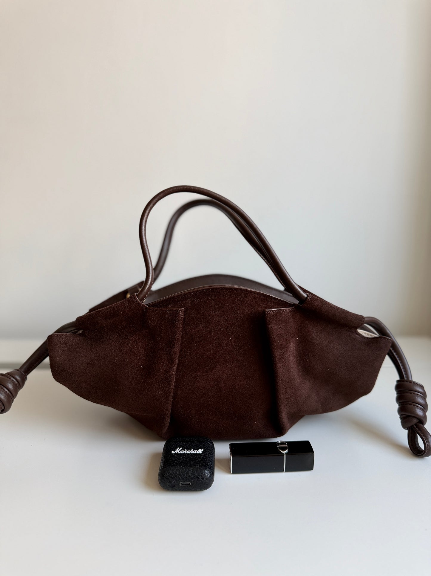 Michelle Suede Crossbody Bag – Chocolate Brown | Natural Suede & Leather