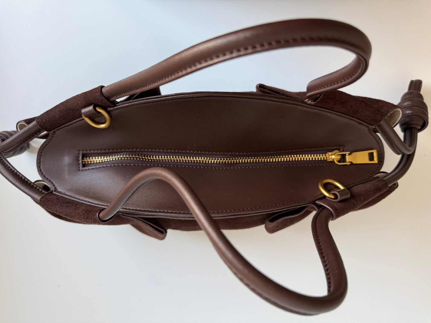 Michelle Suede Crossbody Bag – Chocolate Brown | Natural Suede & Leather