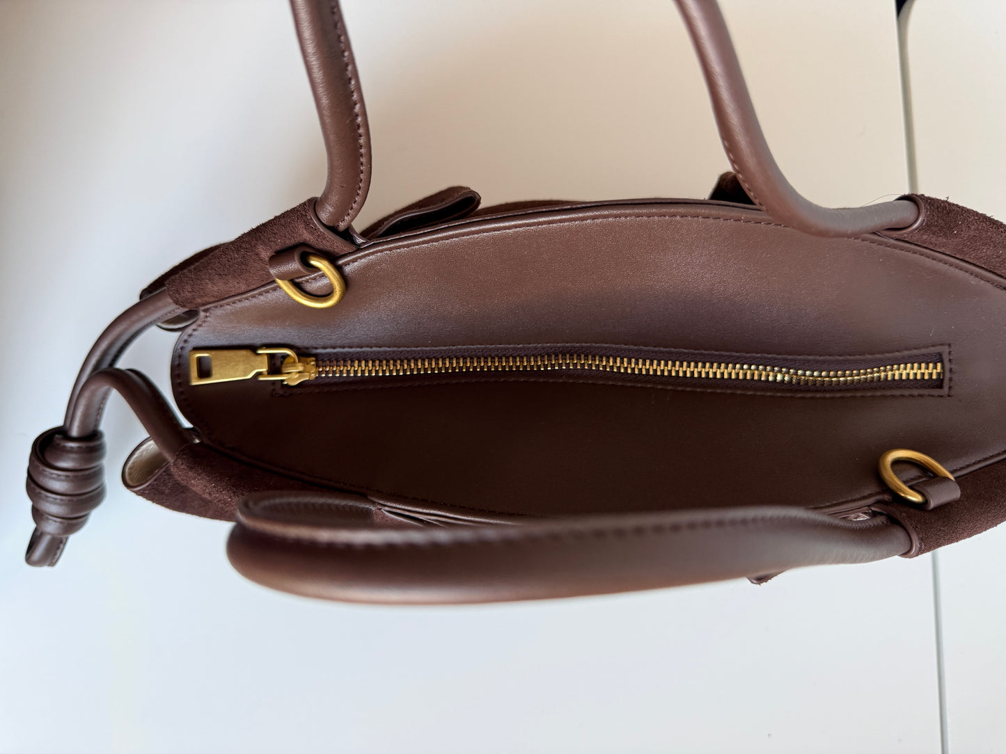 Michelle Suede Crossbody Bag – Chocolate Brown | Natural Suede & Leather