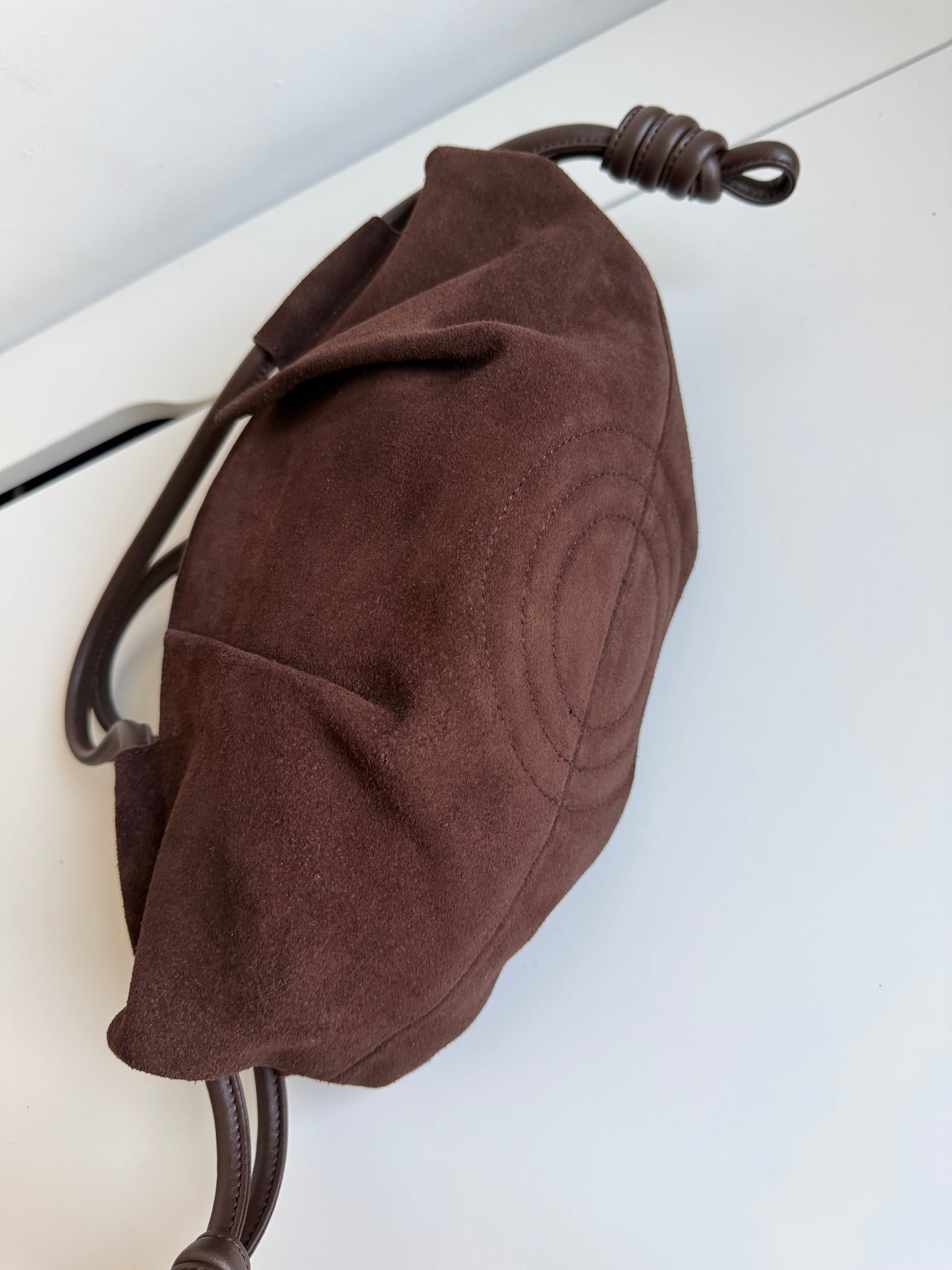 Michelle Suede Crossbody Bag – Chocolate Brown | Natural Suede & Leather