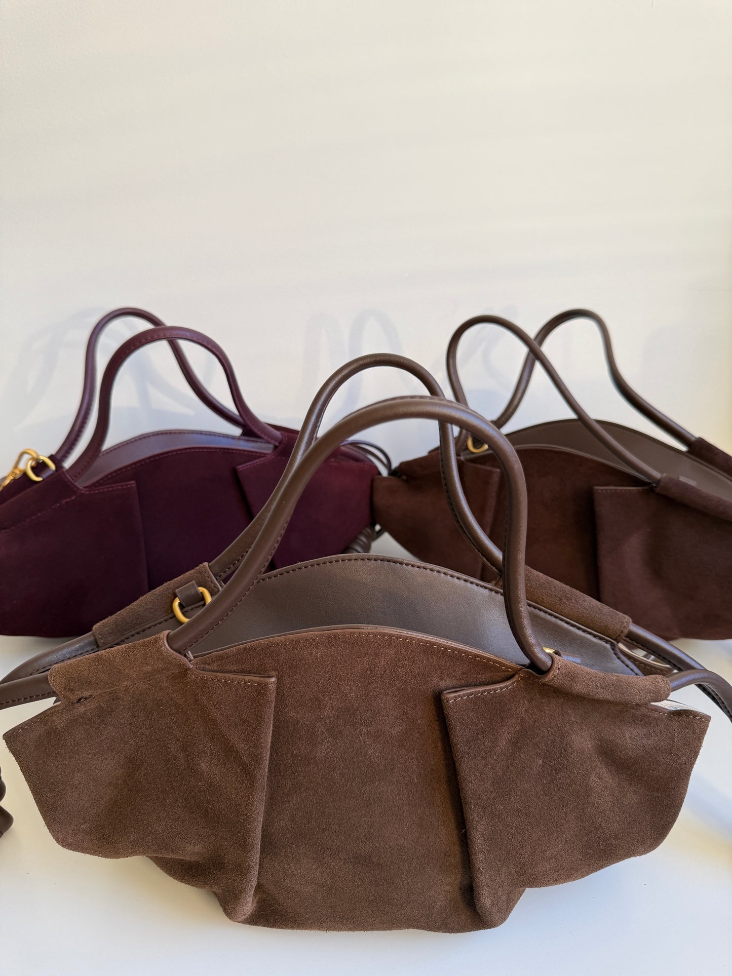 Michelle Suede Crossbody Bag – Taupe Brown | Natural Suede & Leather