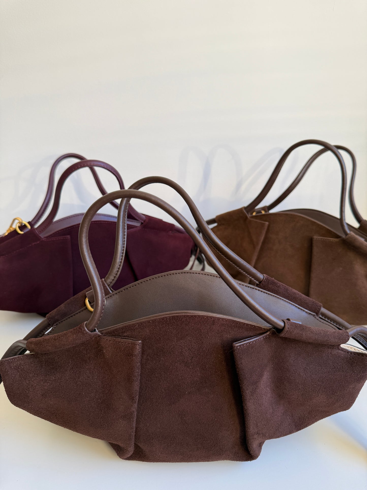 Michelle Suede Crossbody Bag – Chocolate Brown | Natural Suede & Leather