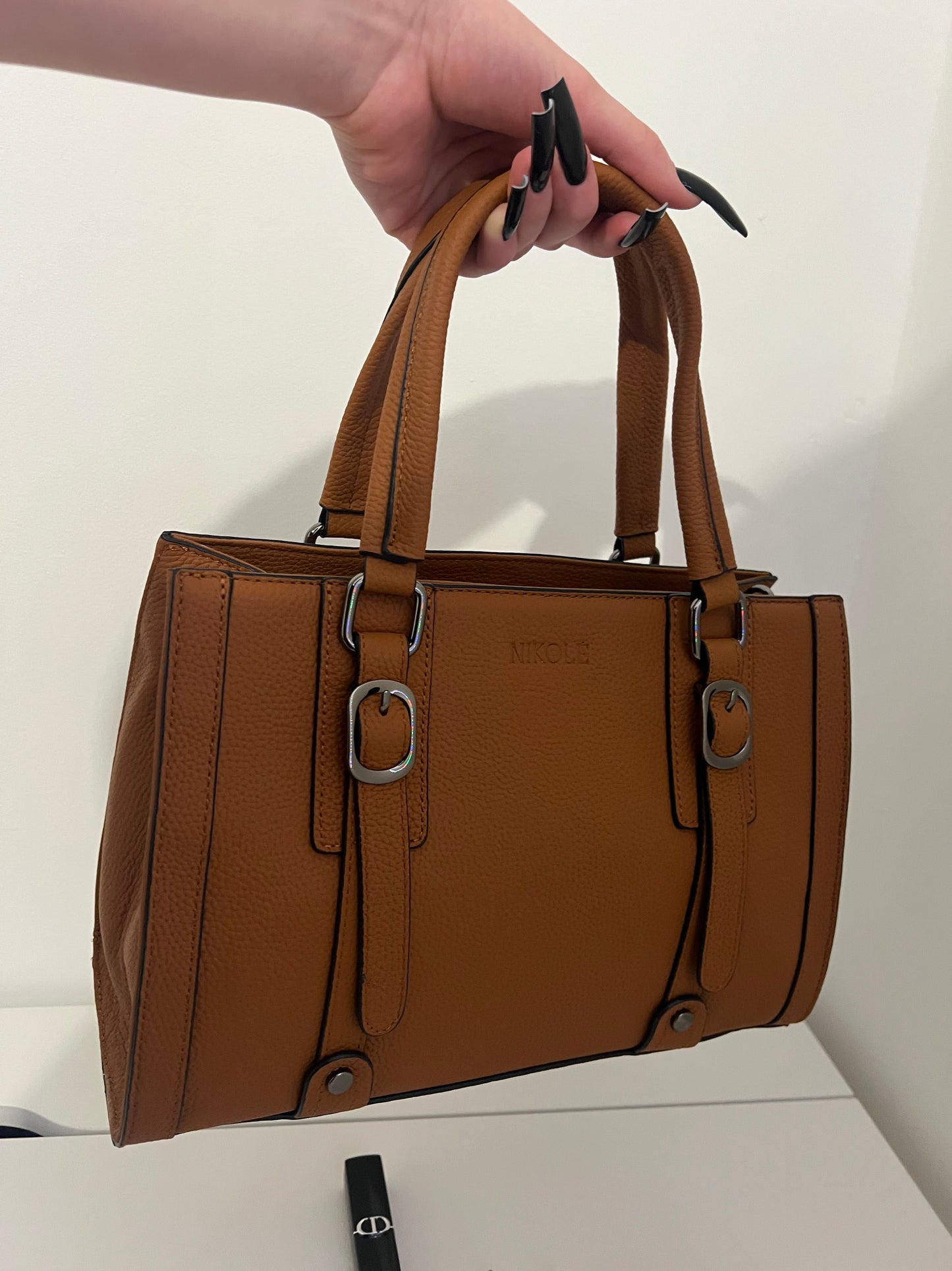 NIKOLÈ Caramel Tote – Stylish Genuine Leather Handbag for Everyday Elegance