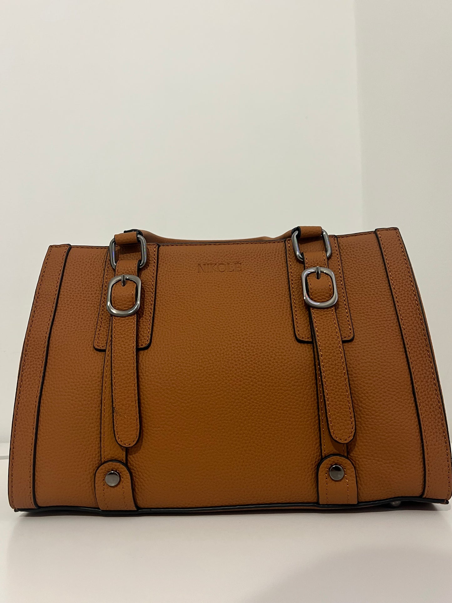 NIKOLÈ Caramel Tote – Stylish Genuine Leather Handbag for Everyday Elegance