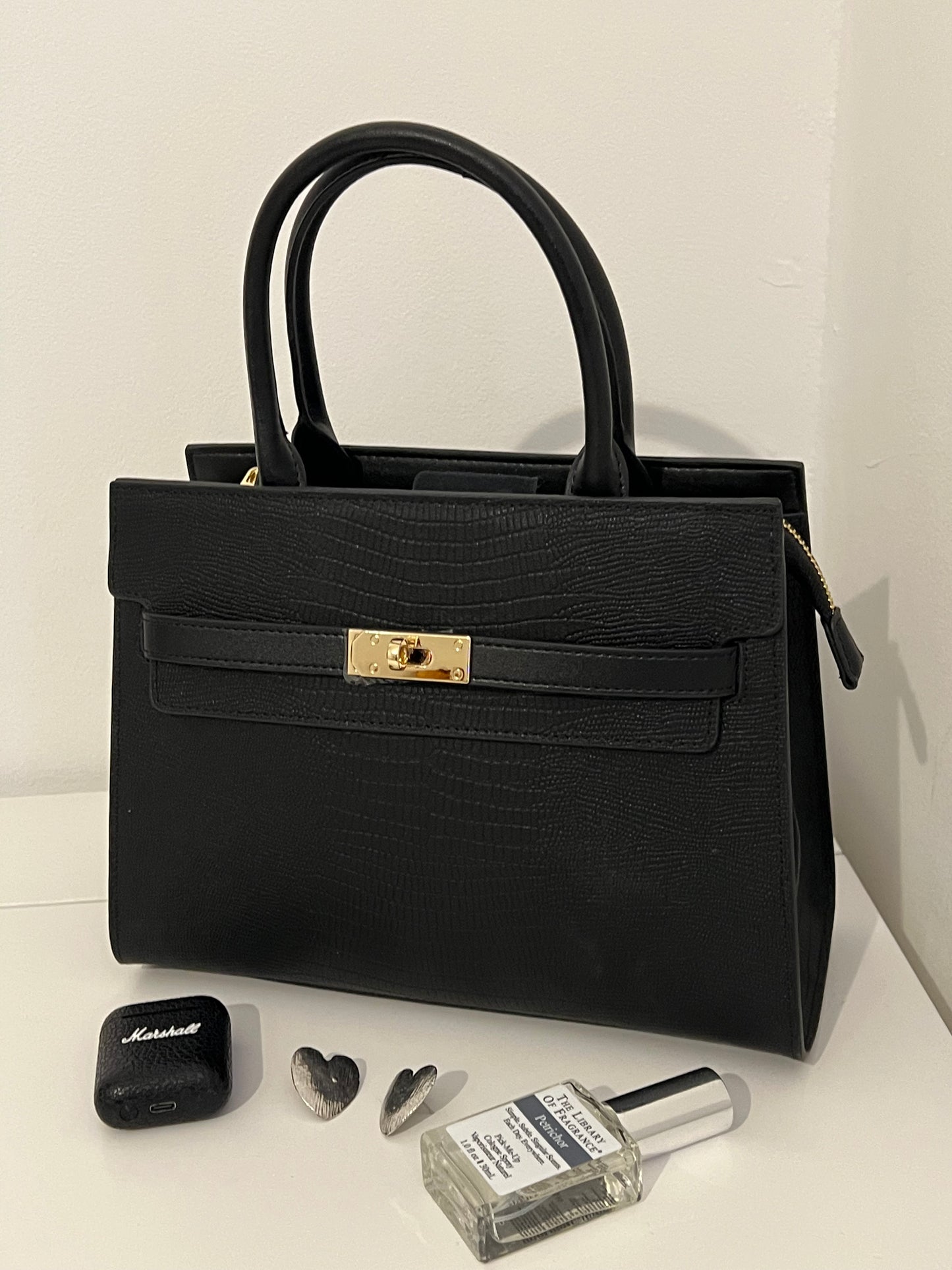 NICOLE – Julia Bag (Black, Natural Leather)