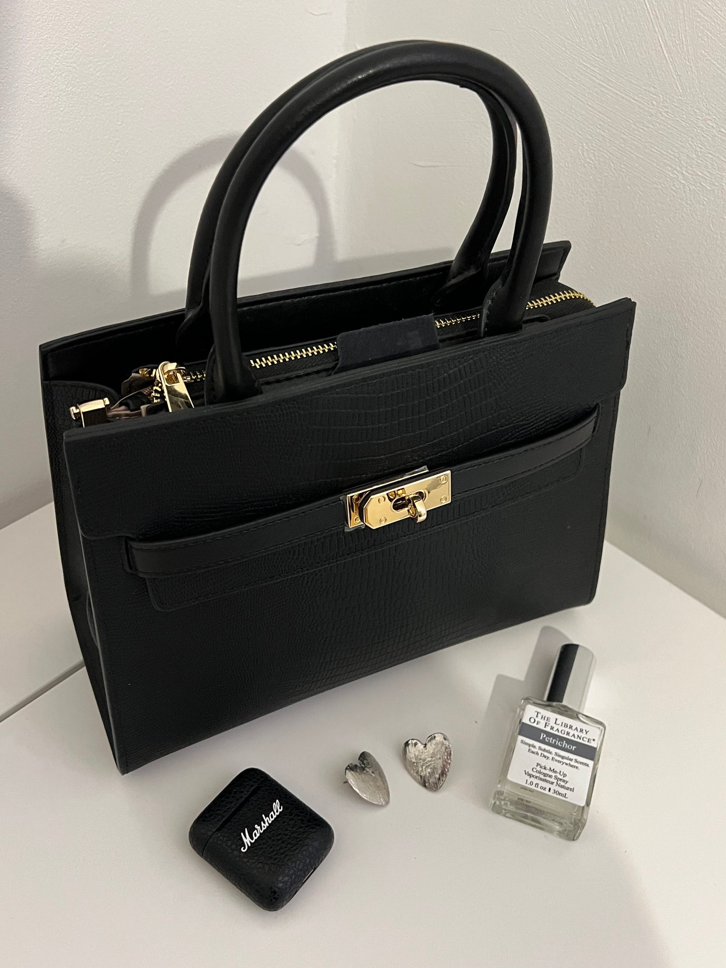 NICOLE – Julia Bag (Black, Natural Leather)