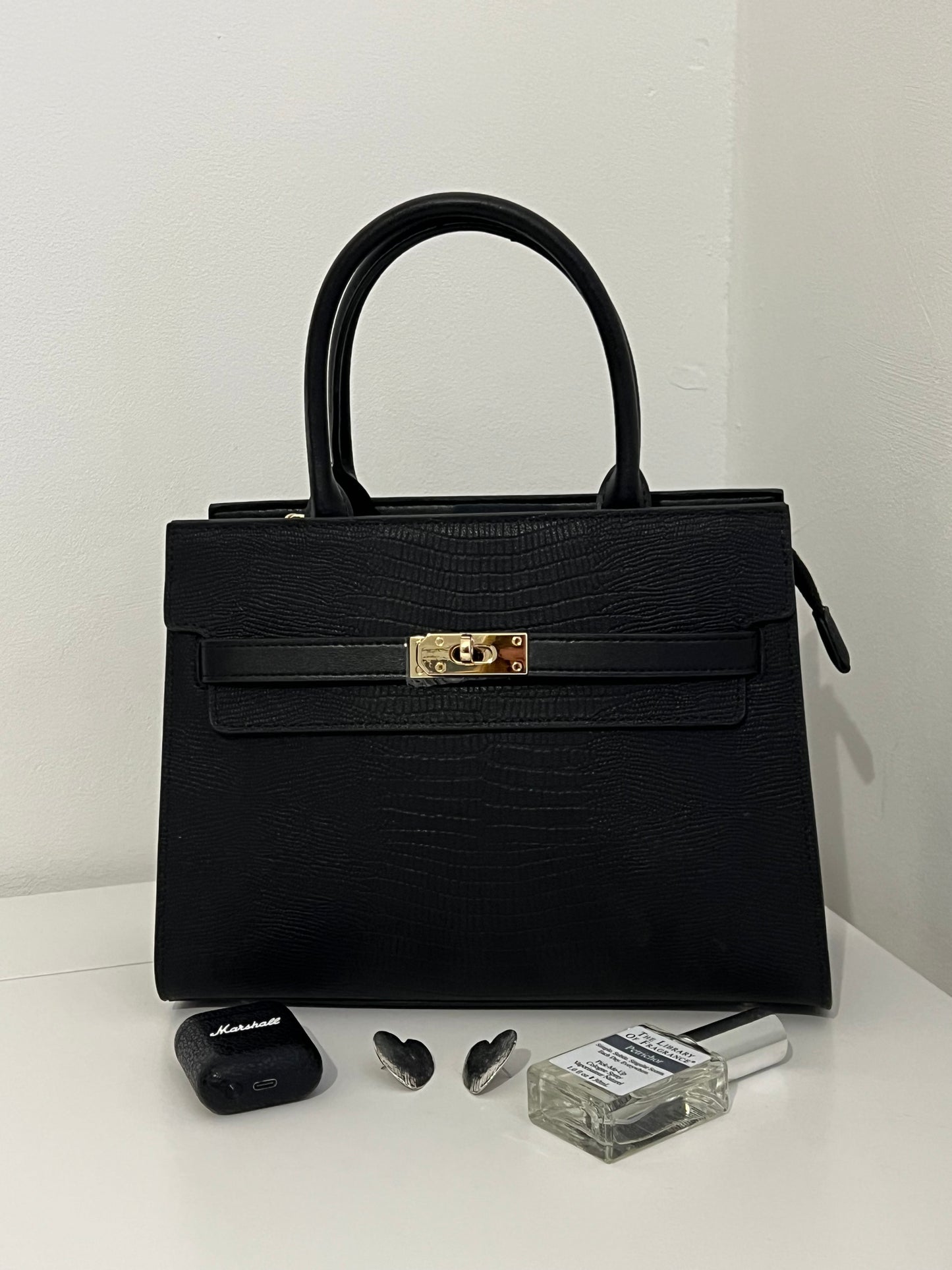 NICOLE – Julia Bag (Black, Natural Leather)