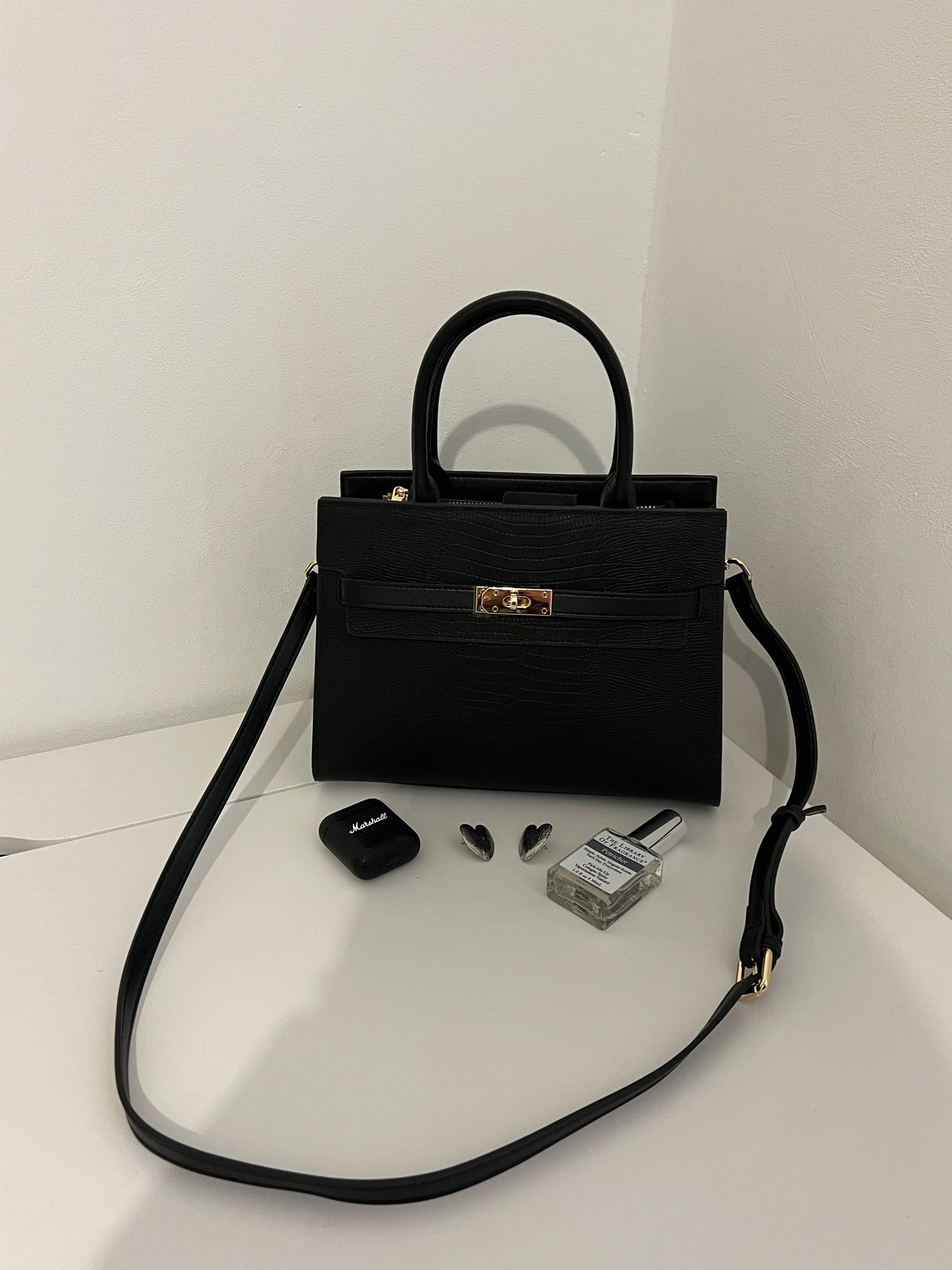 NICOLE – Julia Bag (Black, Natural Leather)