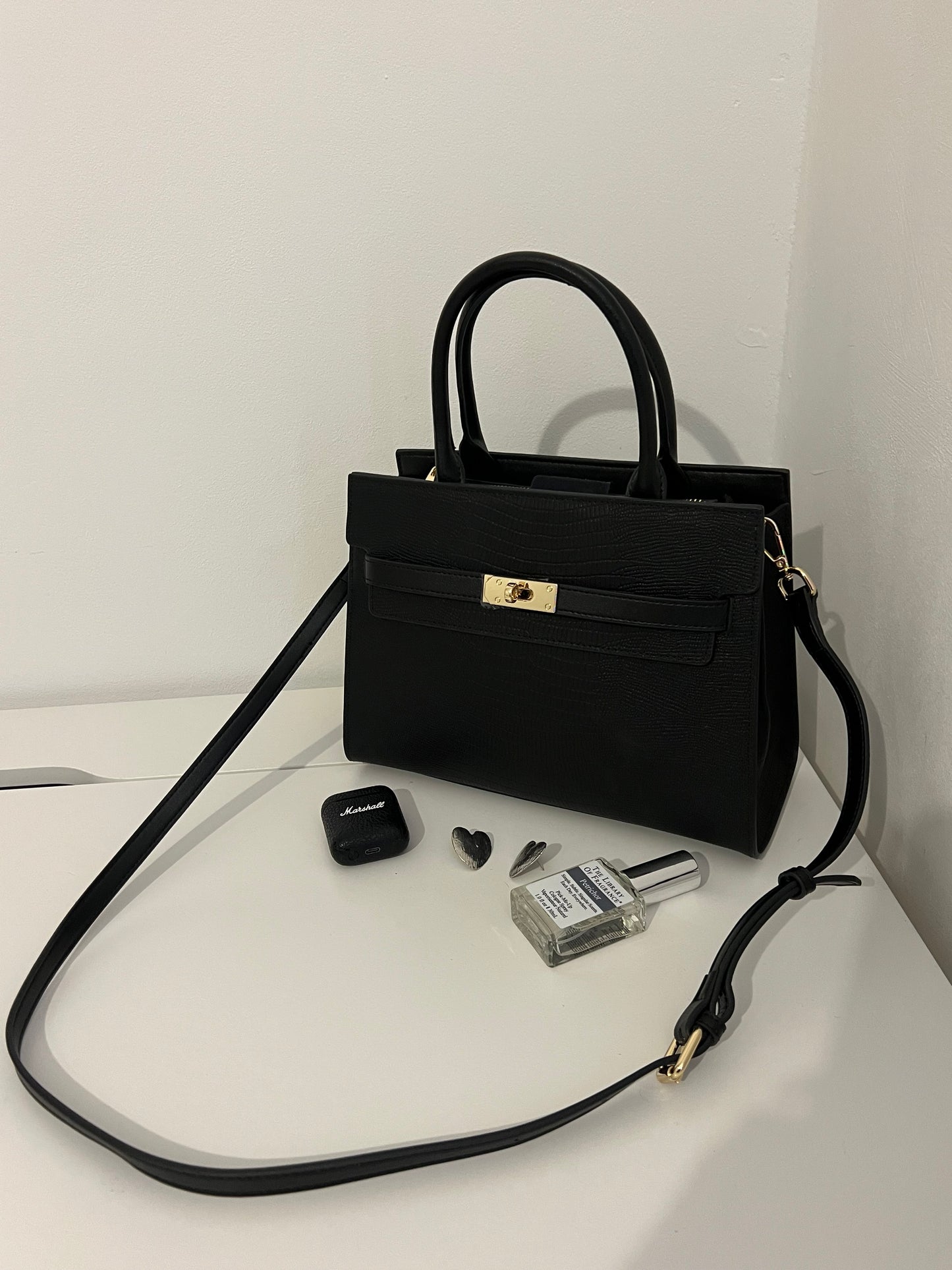 NICOLE – Julia Bag (Black, Natural Leather)