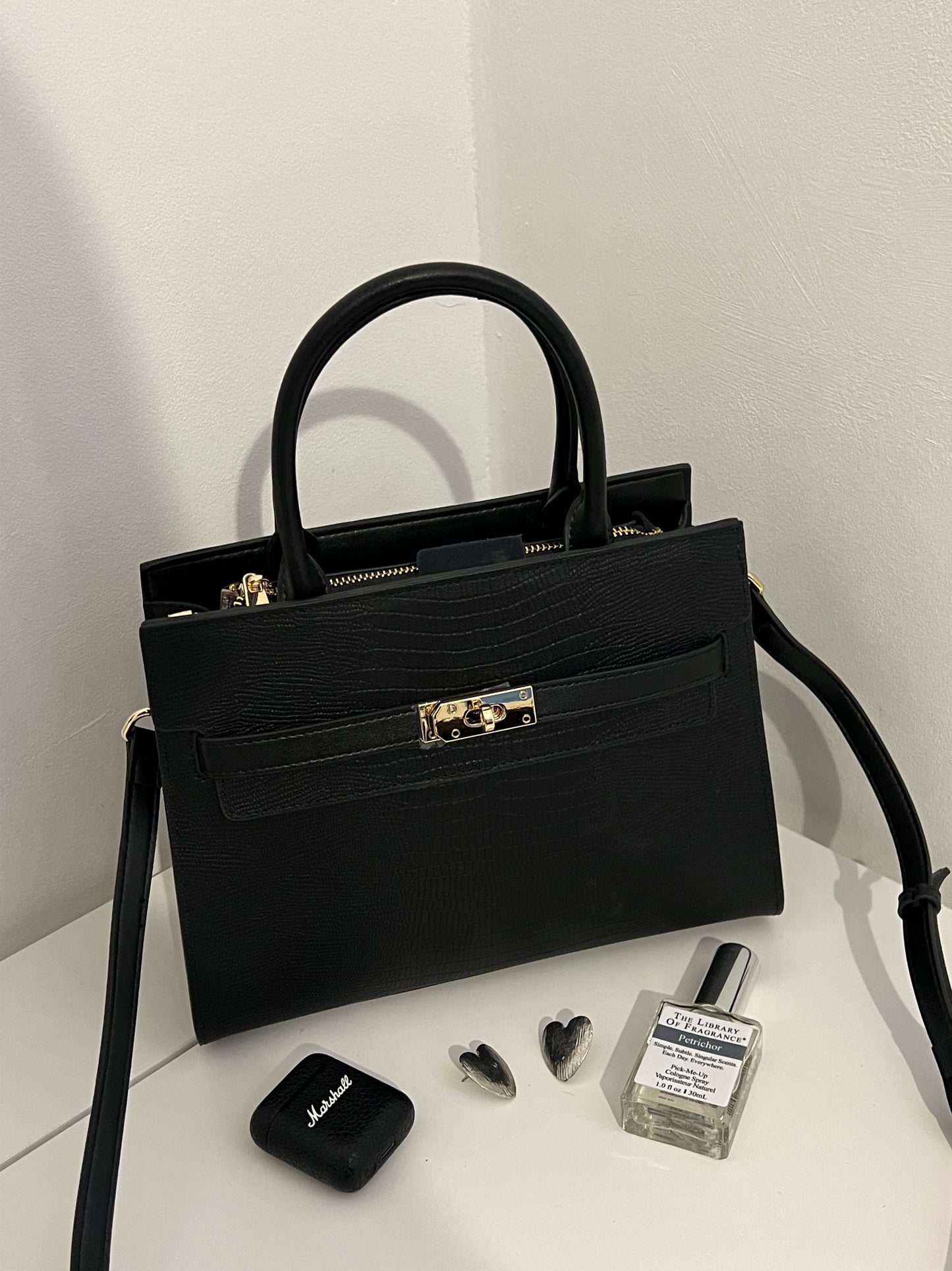 NICOLE – Julia Bag (Black, Natural Leather)