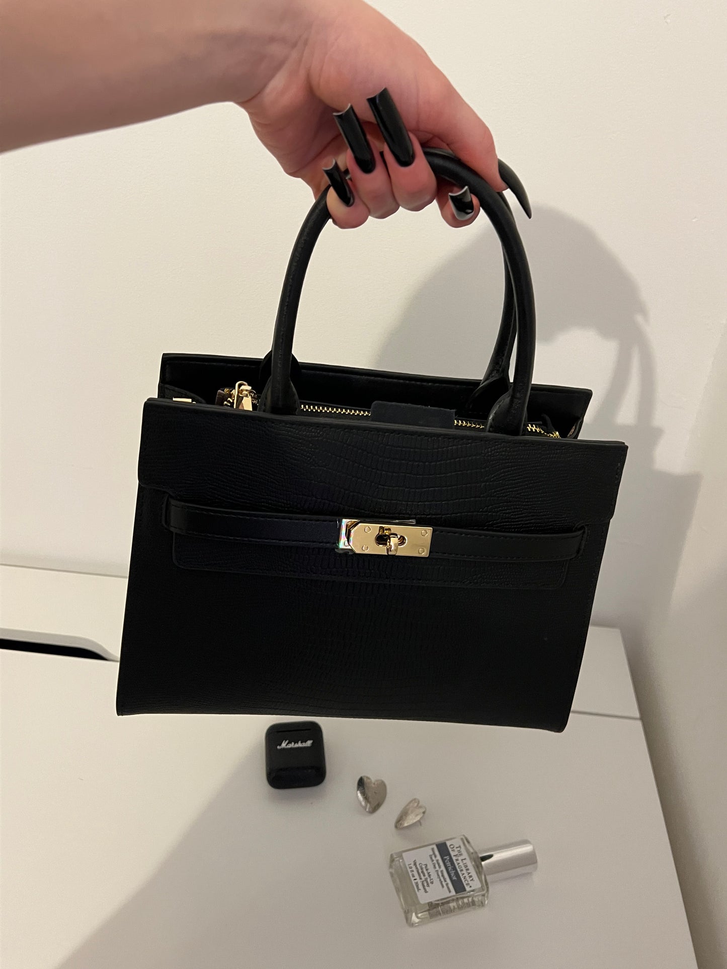 NICOLE – Julia Bag (Black, Natural Leather)