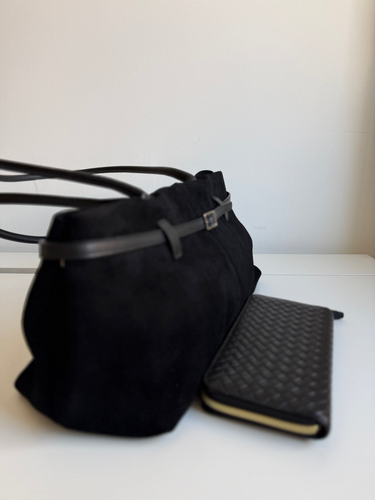 NIKOLÉ MARA – Black Suede Shoulder Bag | Soft & Neutral