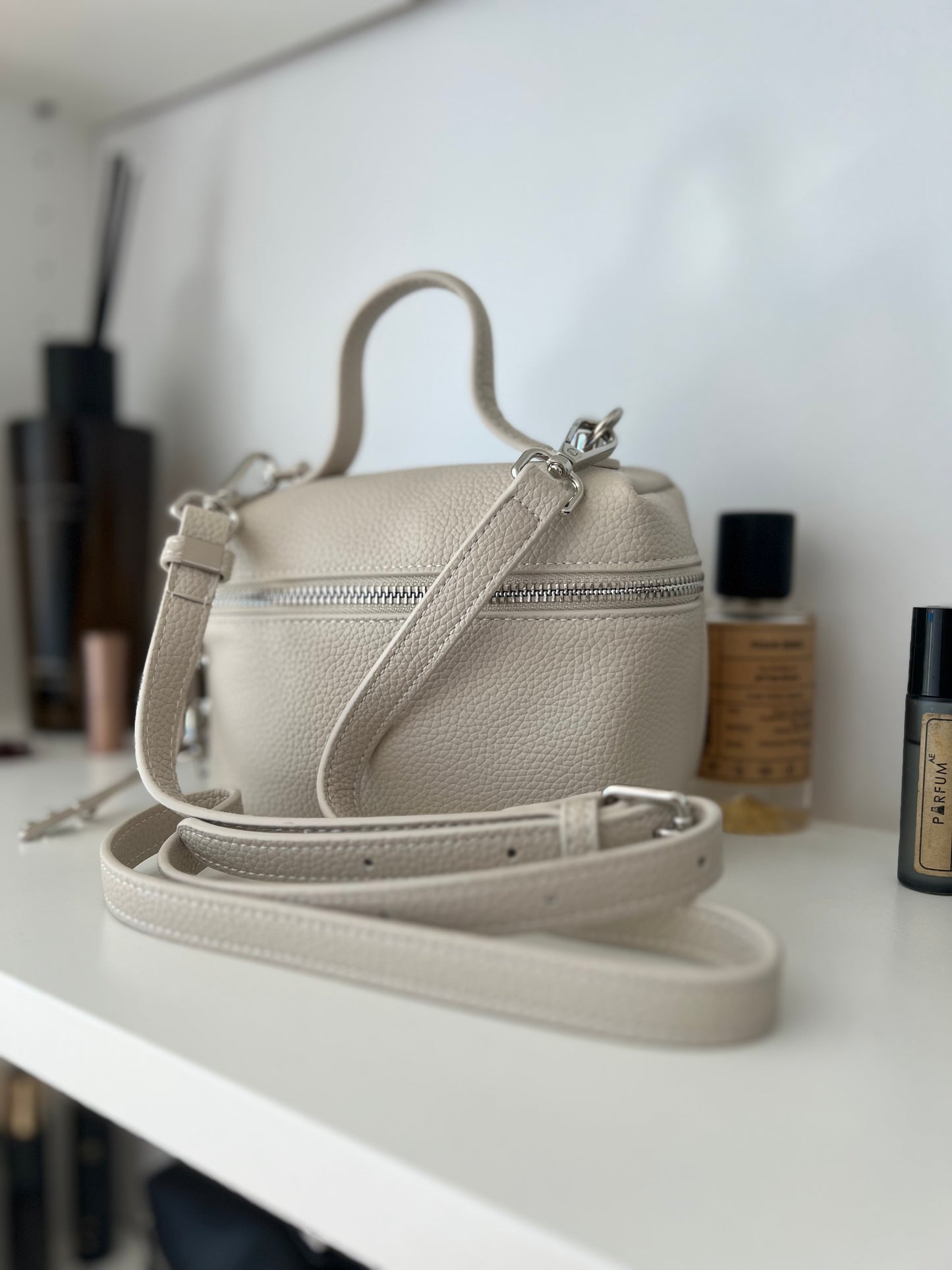 Bella Key – Premium Natural Leather Bag (Ivory)