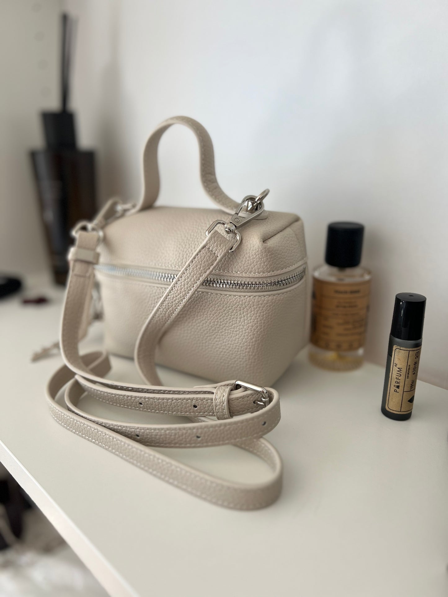Bella Key – Premium Natural Leather Bag (Ivory)