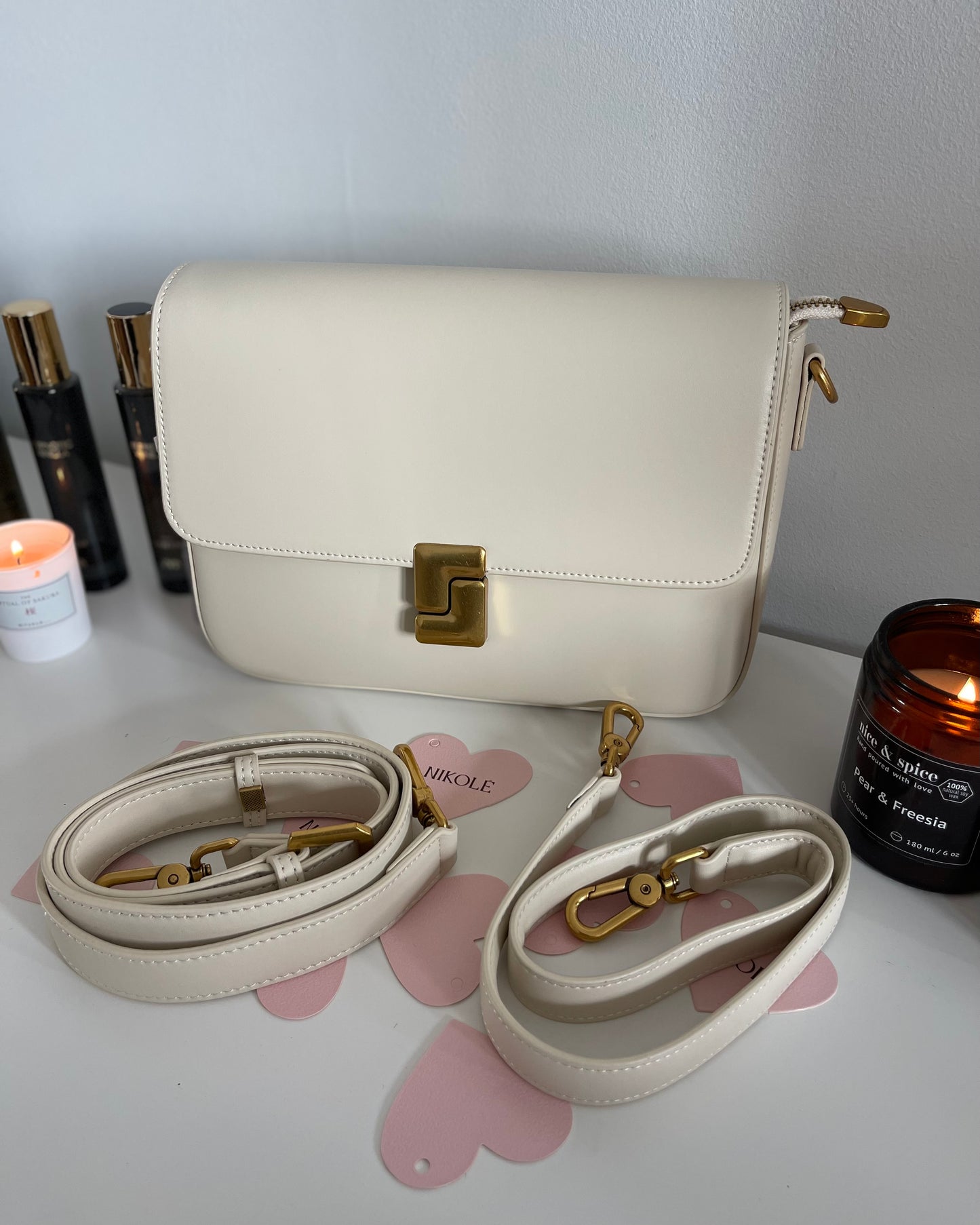 NIKOLÉ Polly Ivory – Luxury Leather Handbag