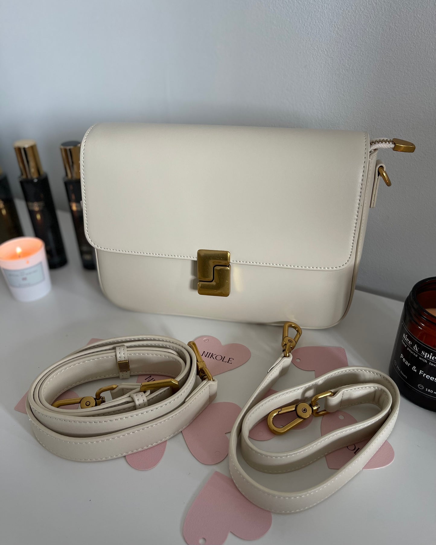 NIKOLÉ Polly Ivory – Luxury Leather Handbag