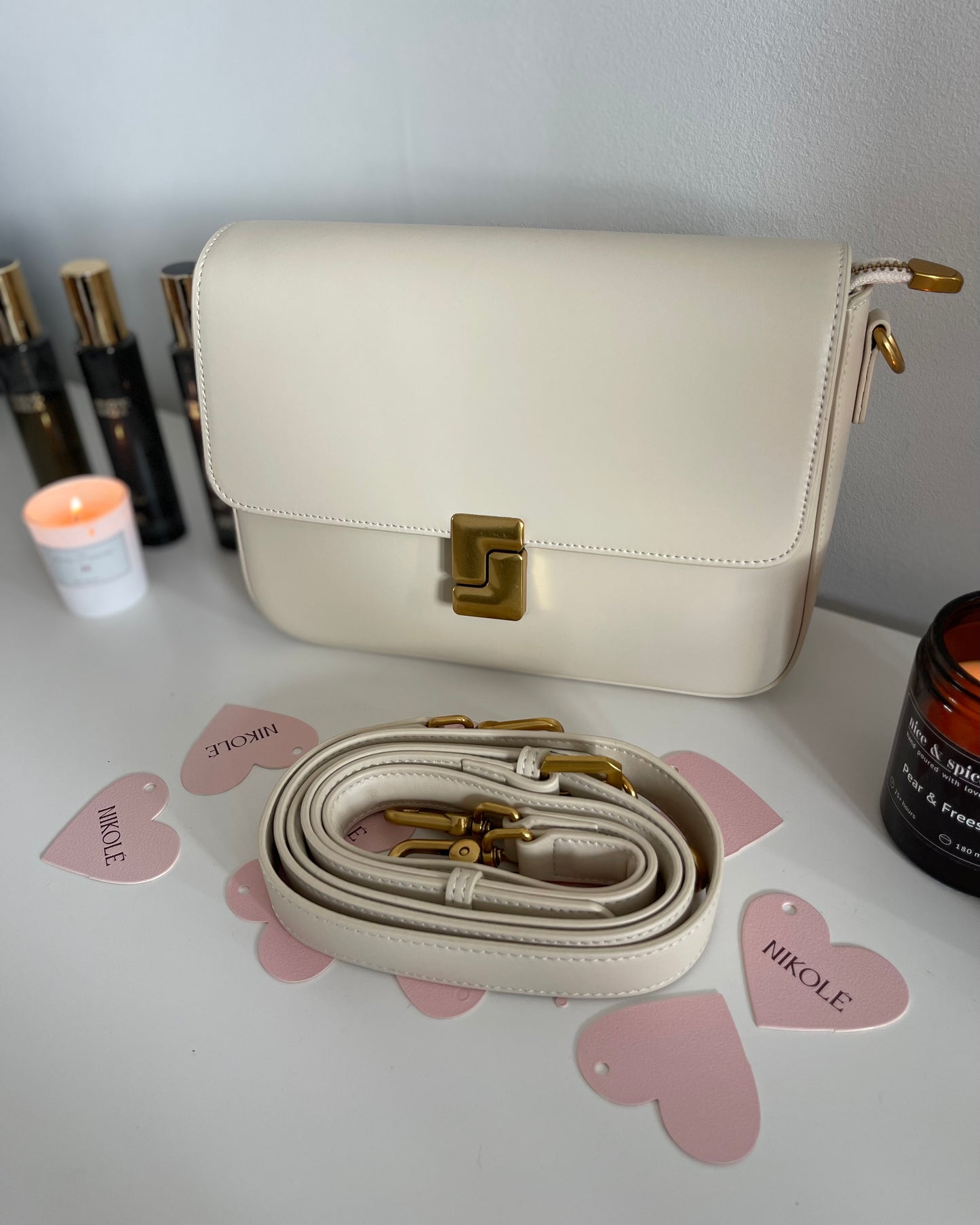 NIKOLÉ Polly Ivory – Luxury Leather Handbag