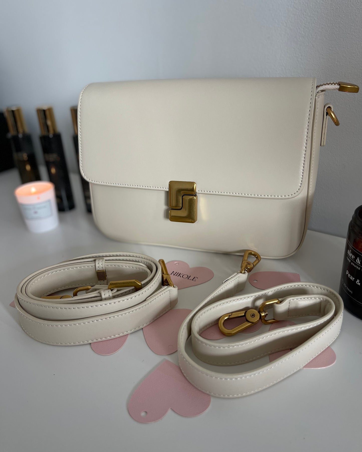 NIKOLÉ Polly Ivory – Luxury Leather Handbag