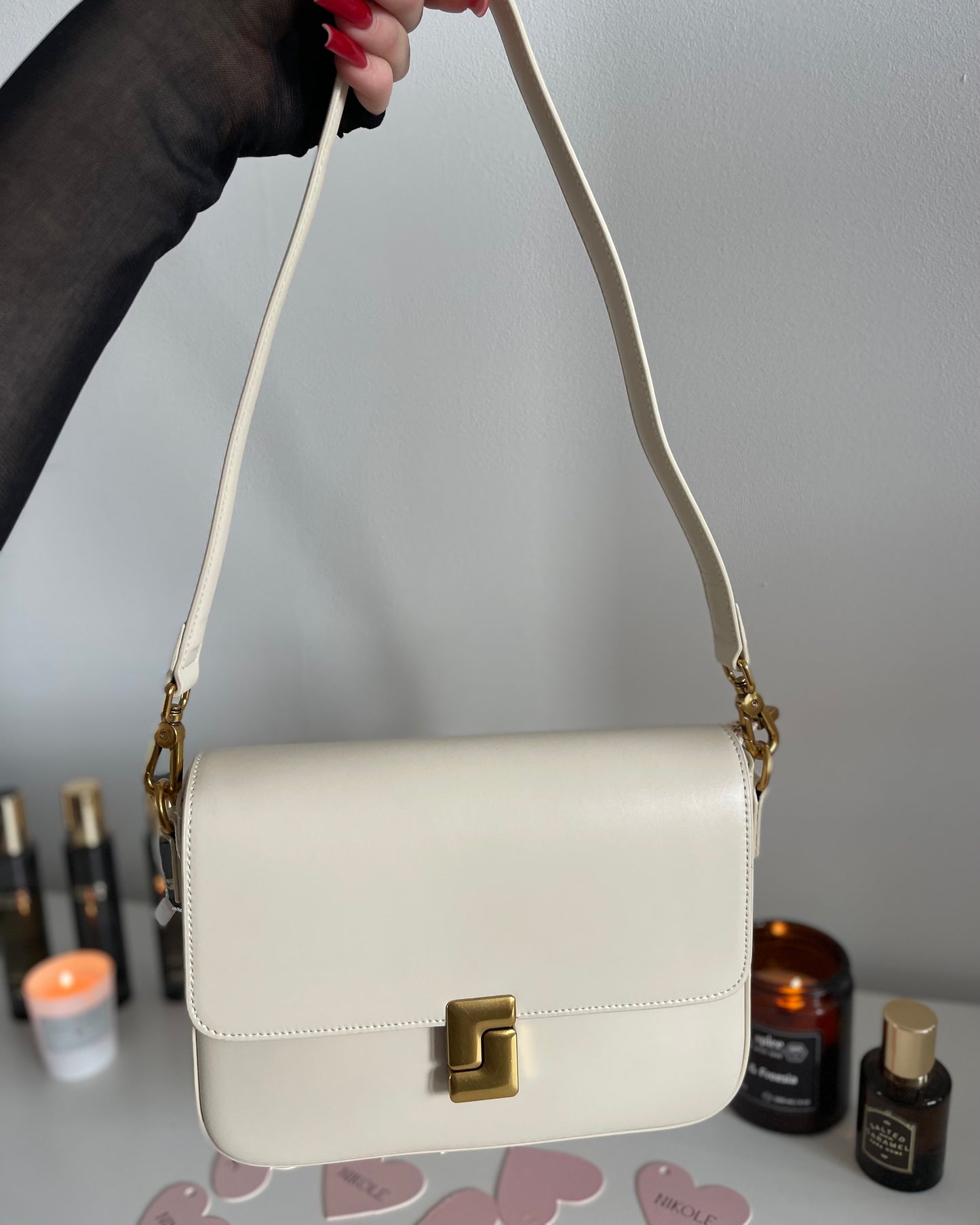 NIKOLÉ Polly Ivory – Luxury Leather Handbag