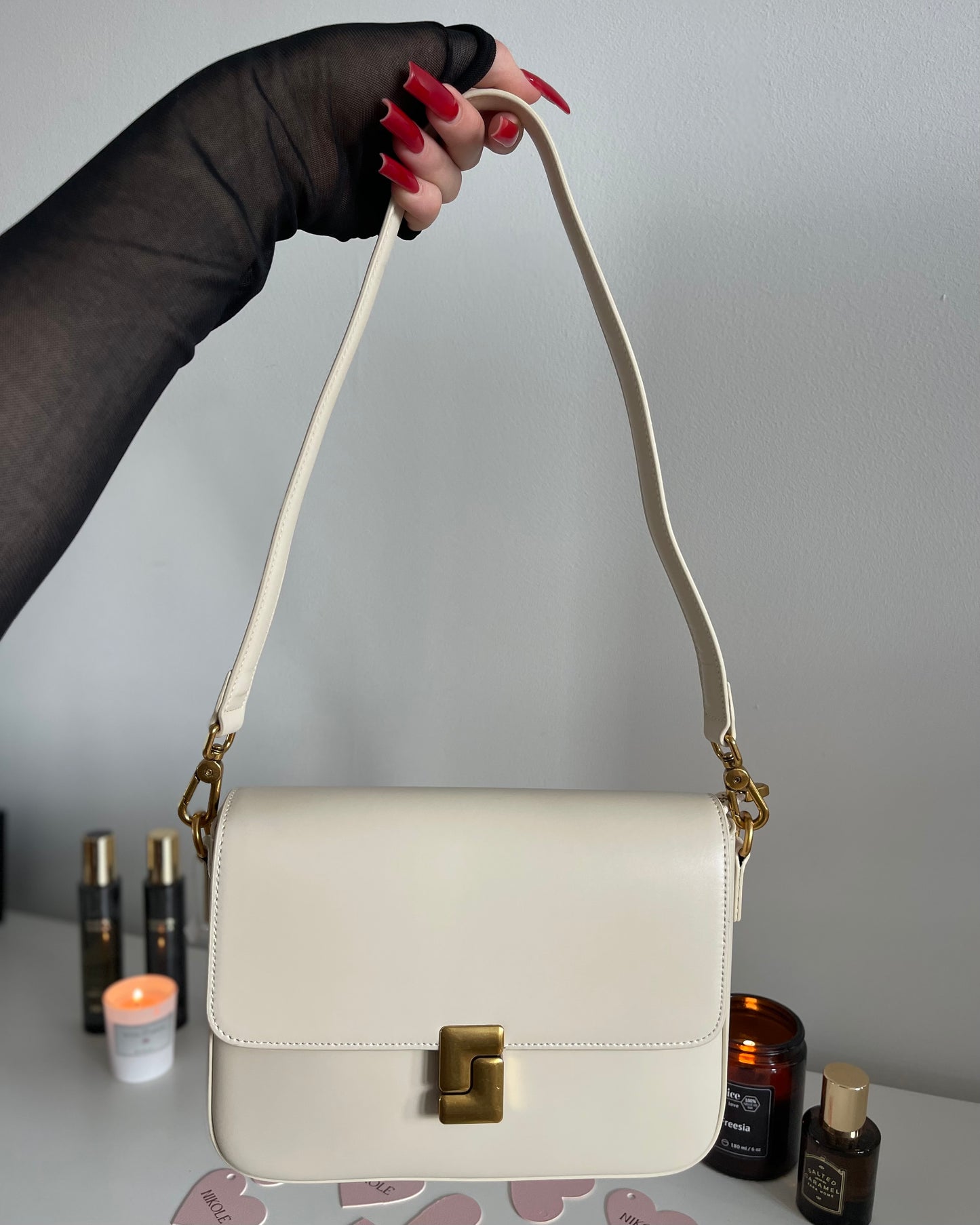 NIKOLÉ Polly Ivory – Luxury Leather Handbag