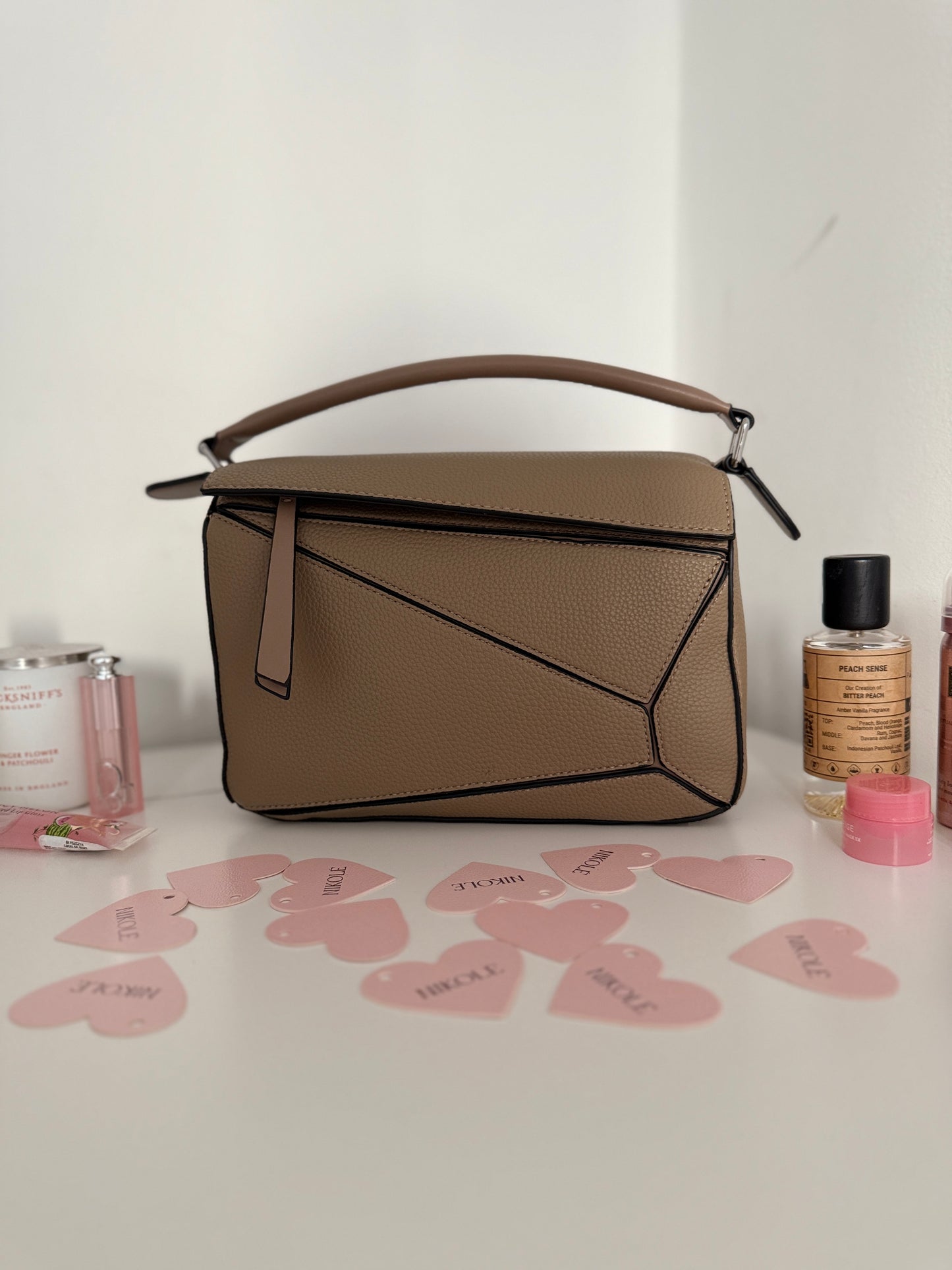 NIKOLÉ “PUZZLE” — Caramel Beige Eco-Leather Bag