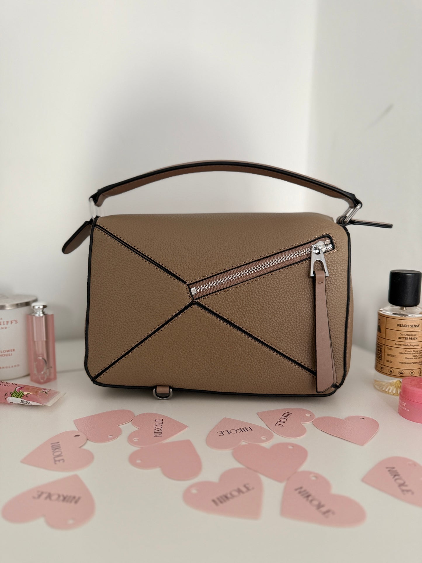 NIKOLÉ “PUZZLE” — Caramel Beige Eco-Leather Bag