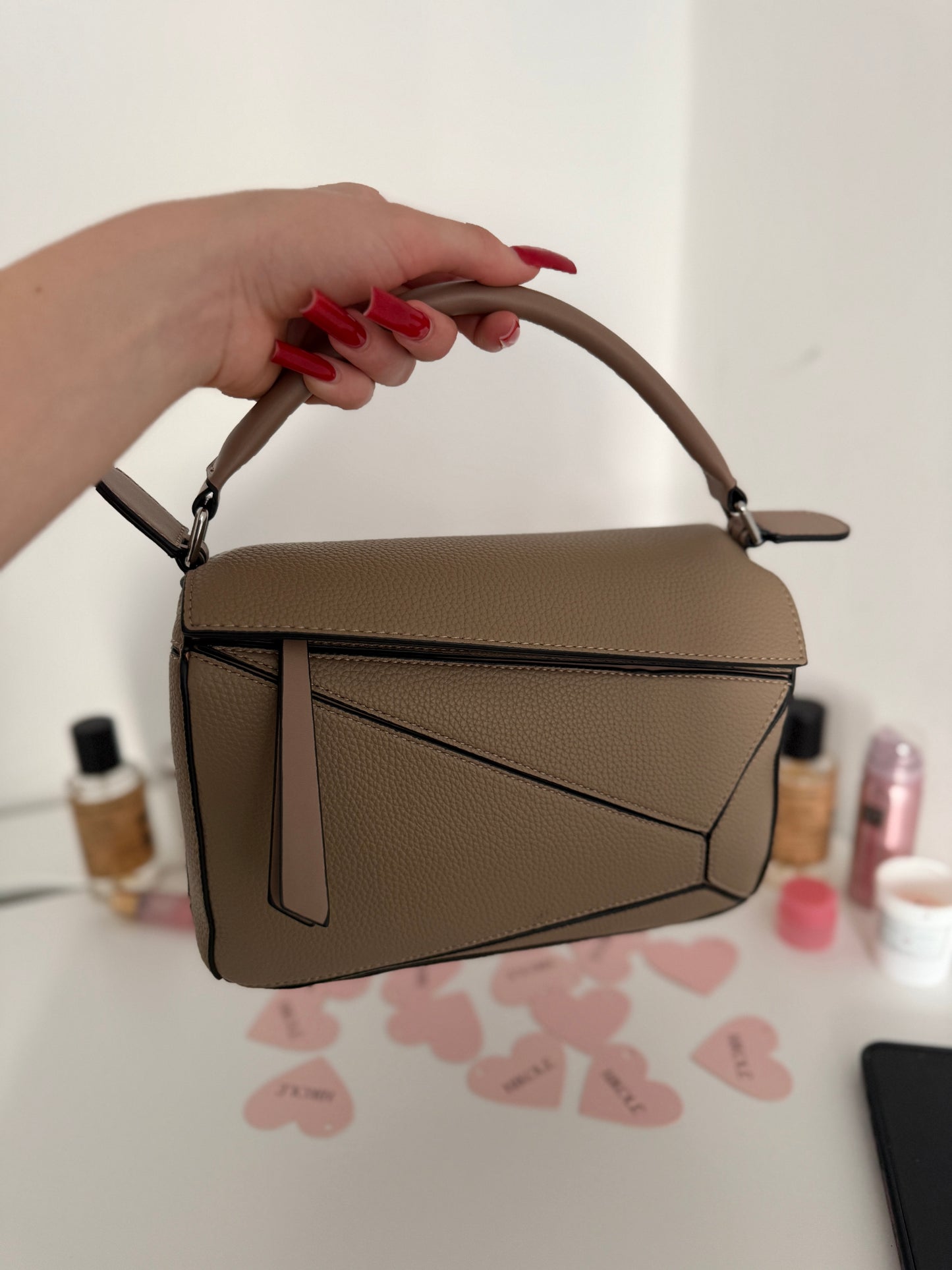 NIKOLÉ “PUZZLE” — Caramel Beige Eco-Leather Bag
