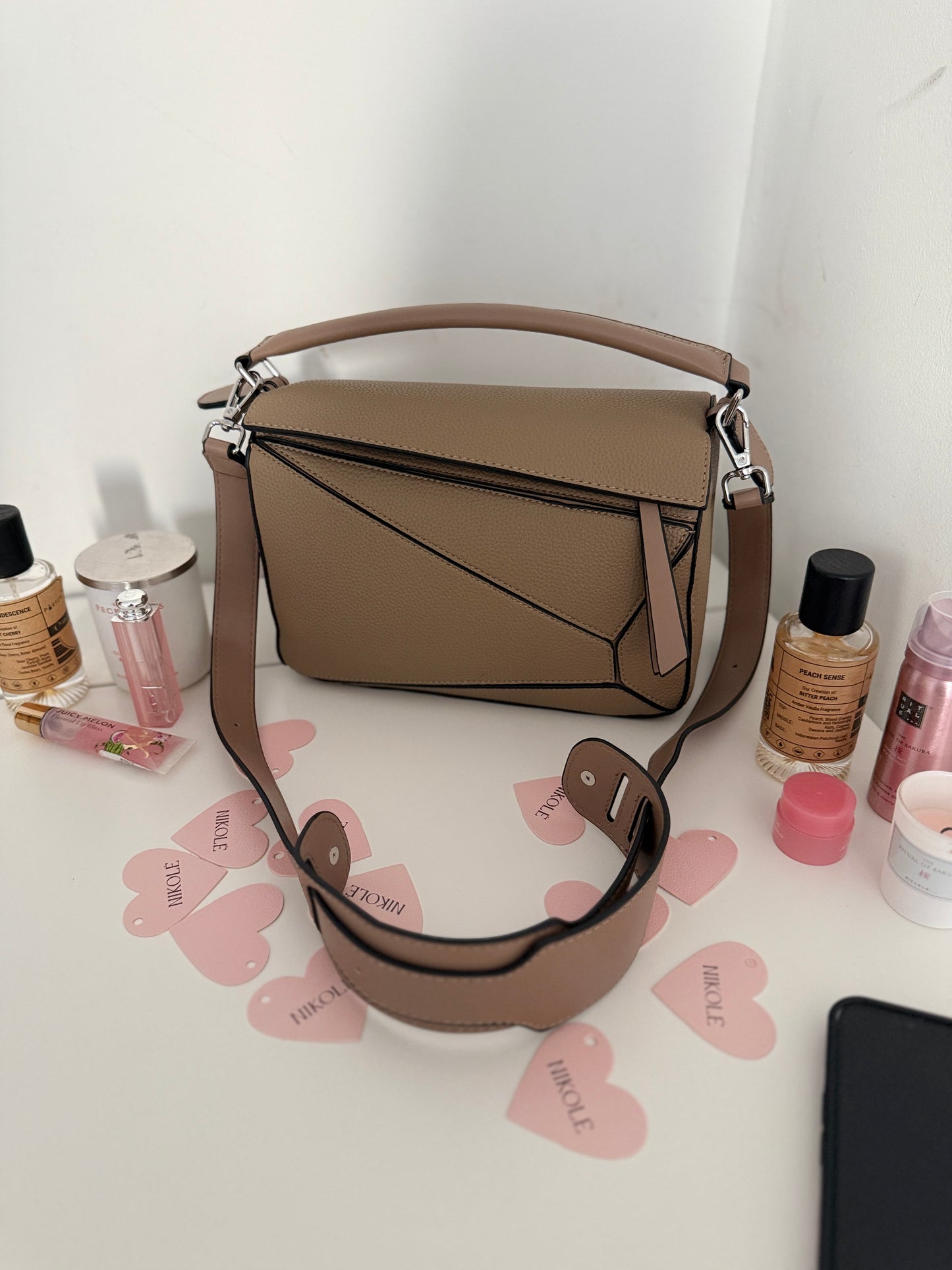 NIKOLÉ “PUZZLE” — Caramel Beige Eco-Leather Bag