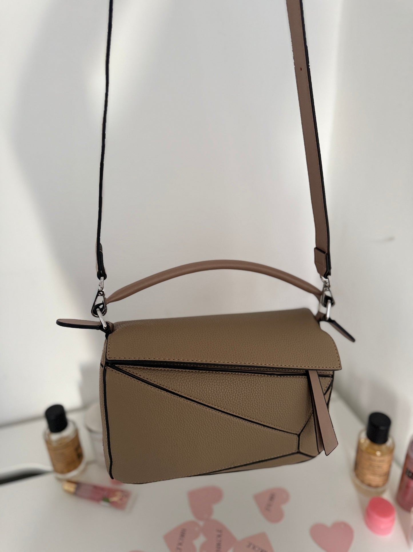 NIKOLÉ “PUZZLE” — Caramel Beige Eco-Leather Bag